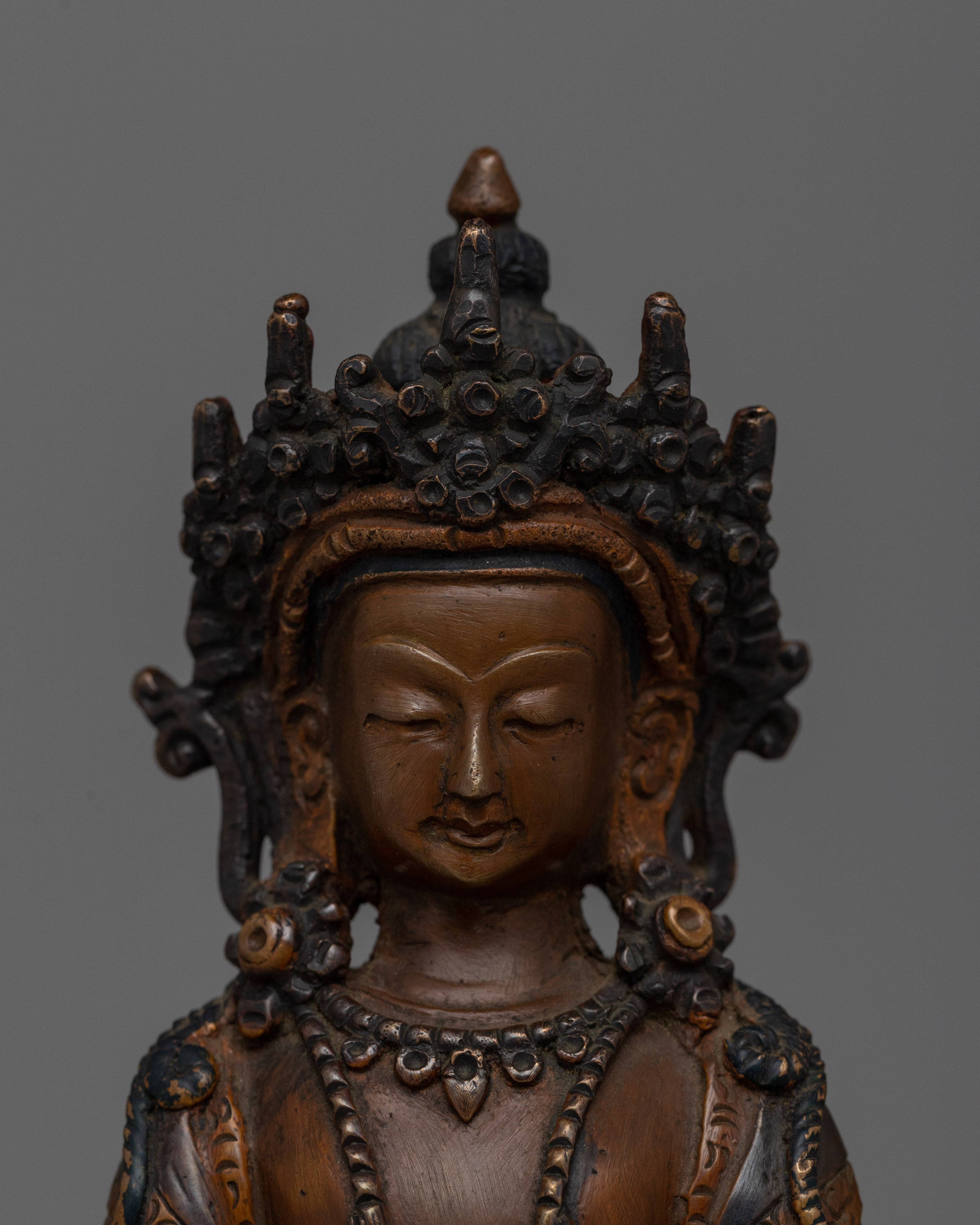 Buddha Amitayus Copper Statue | Symbol of Infinite Life and Compassion