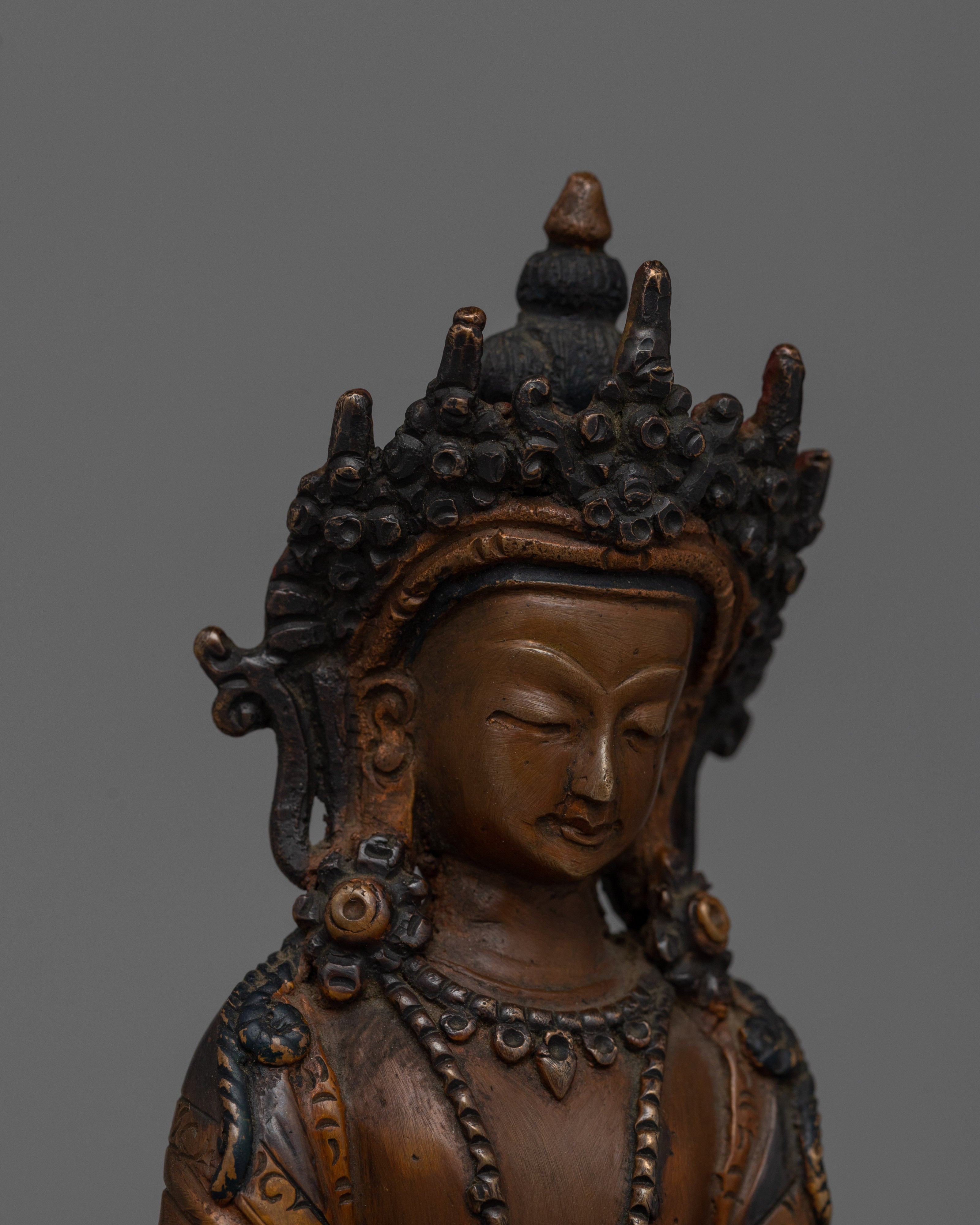 Buddha Amitayus Copper Statue | Symbol of Infinite Life and Compassion
