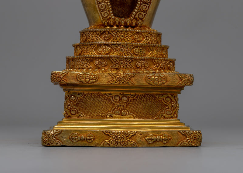 Tibetan Gold-Plated Stupa | Masterpiece of Sacred Buddhist Art