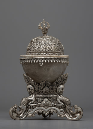 Exquisite Tibetan Skull Cup | Religious Tool for Practices and Offerings