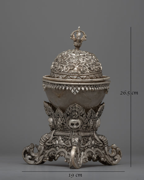 Exquisite Tibetan Skull Cup | Religious Tool for Practices and Offerings