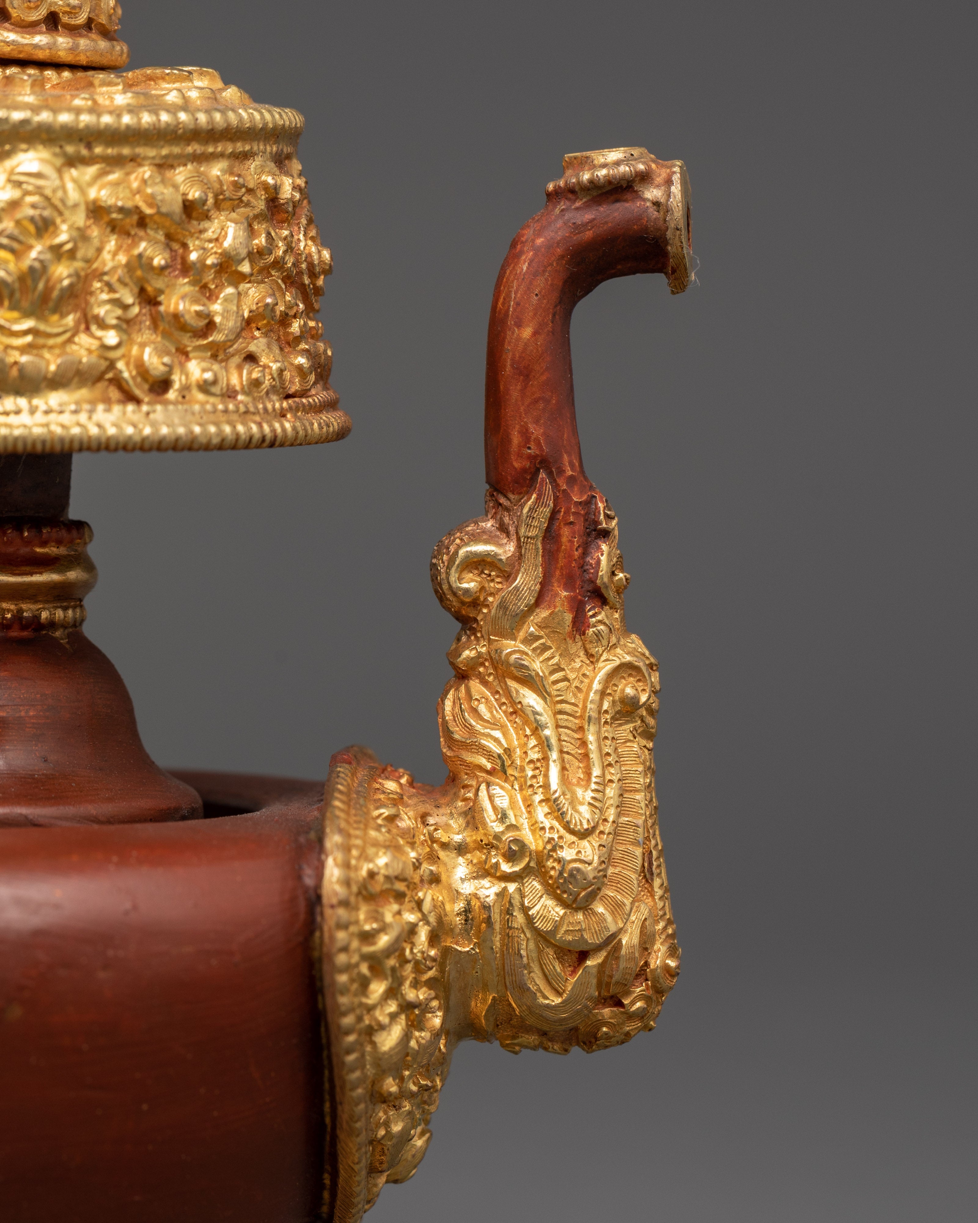 Tibetan Bhumba Ritual Set | Oxidized Copper Water Vase for Offerings