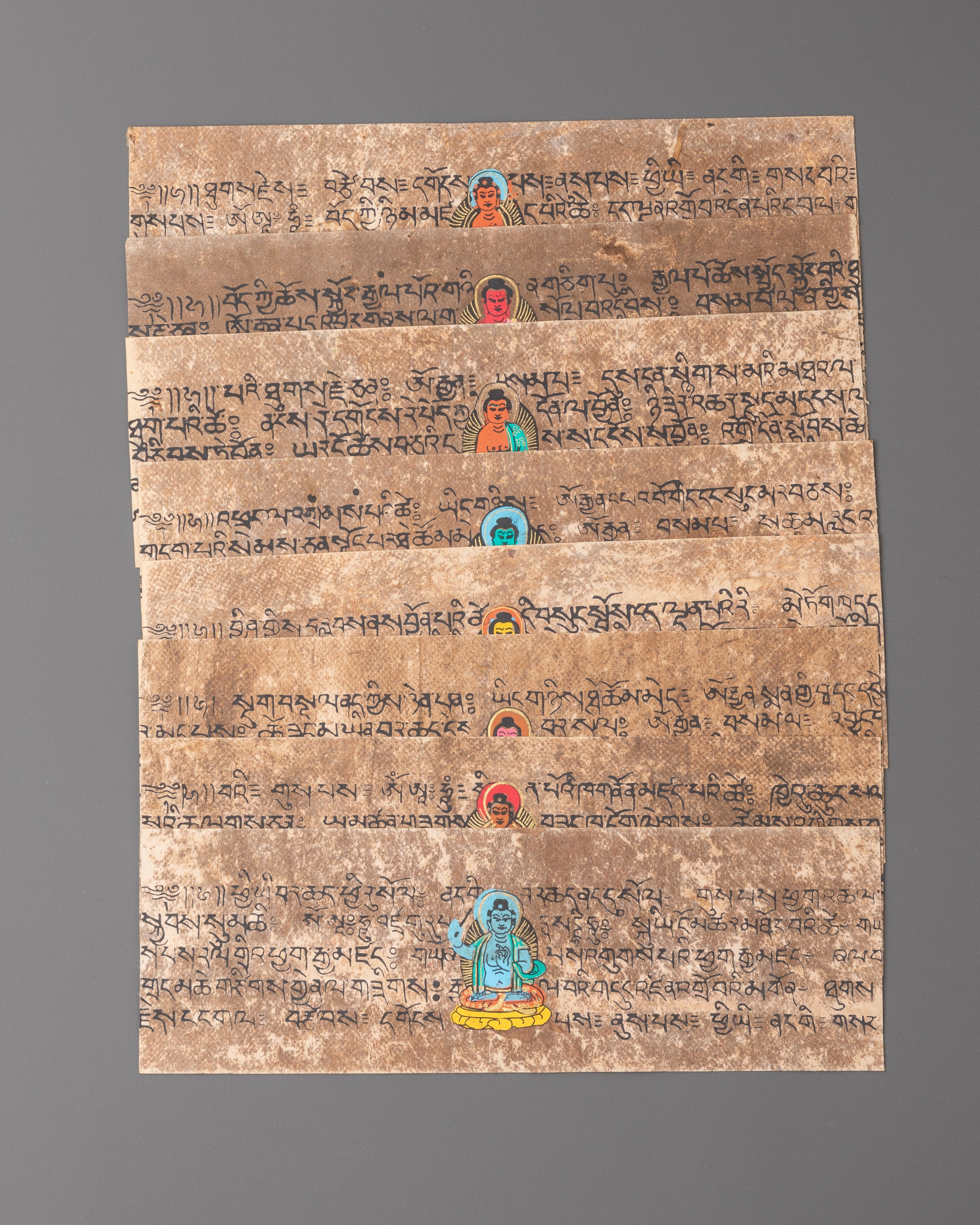 Sacred Traditional Tibetan Buddhist Prayer Book | Copper Silver Prayer Text