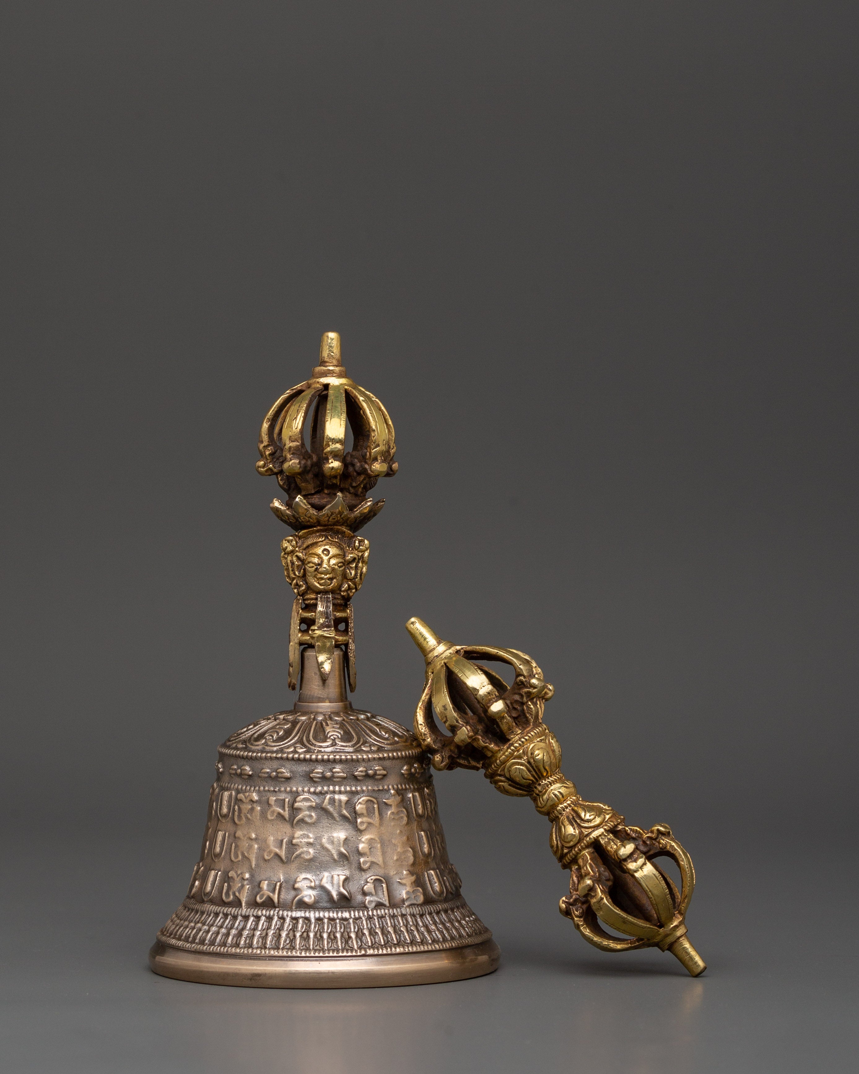 Tantric Vajra and Bell Set | Tibetan Brass Bell & Vajra for Rituals
