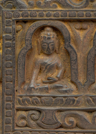 Wooden Sutra Cover | Hand-Carved Tibetan Scripture Holder