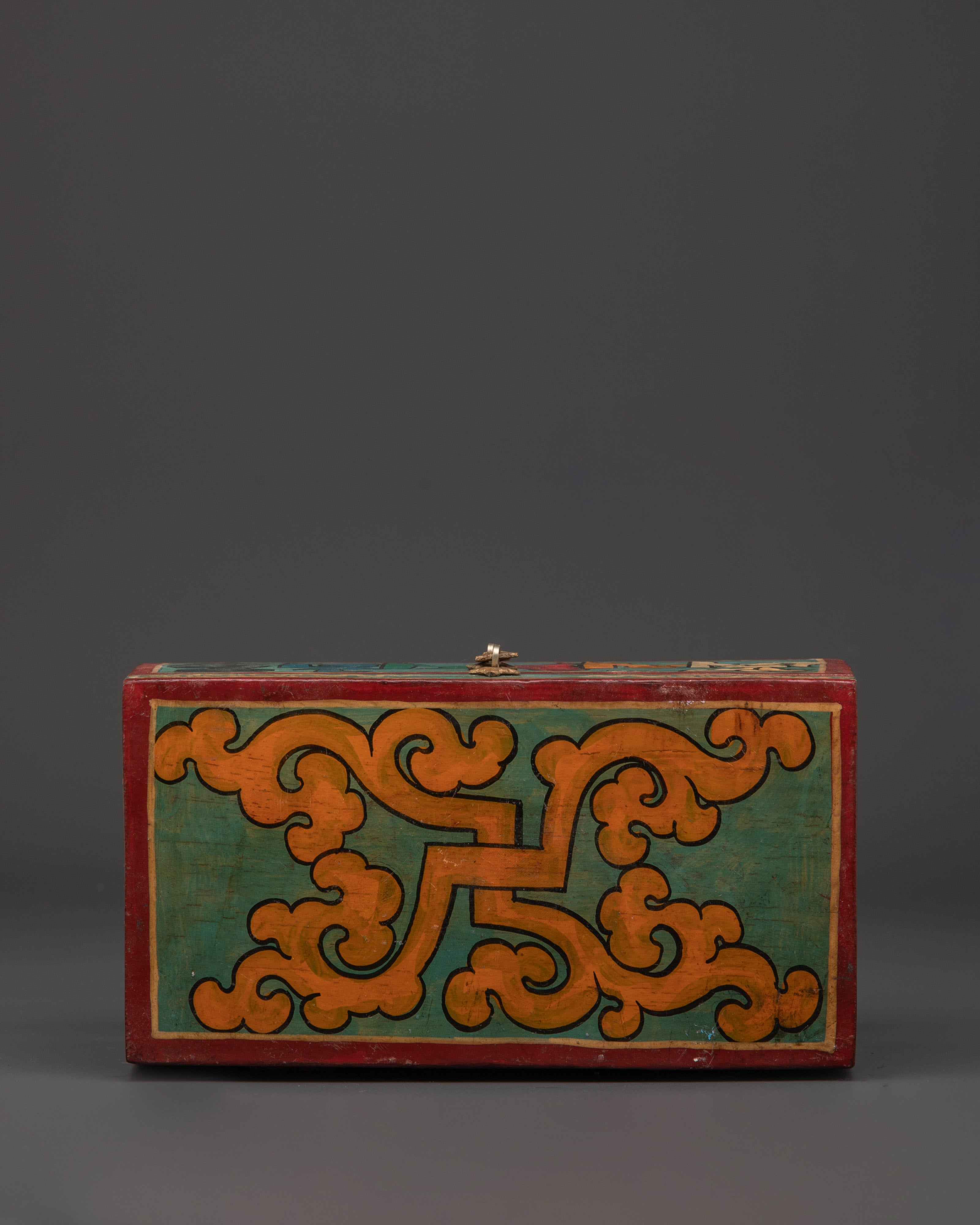 Handcrafted Tibetan Wooden Box | Ethnic Decorative Storage for Spiritual Rituals and Keepsakes