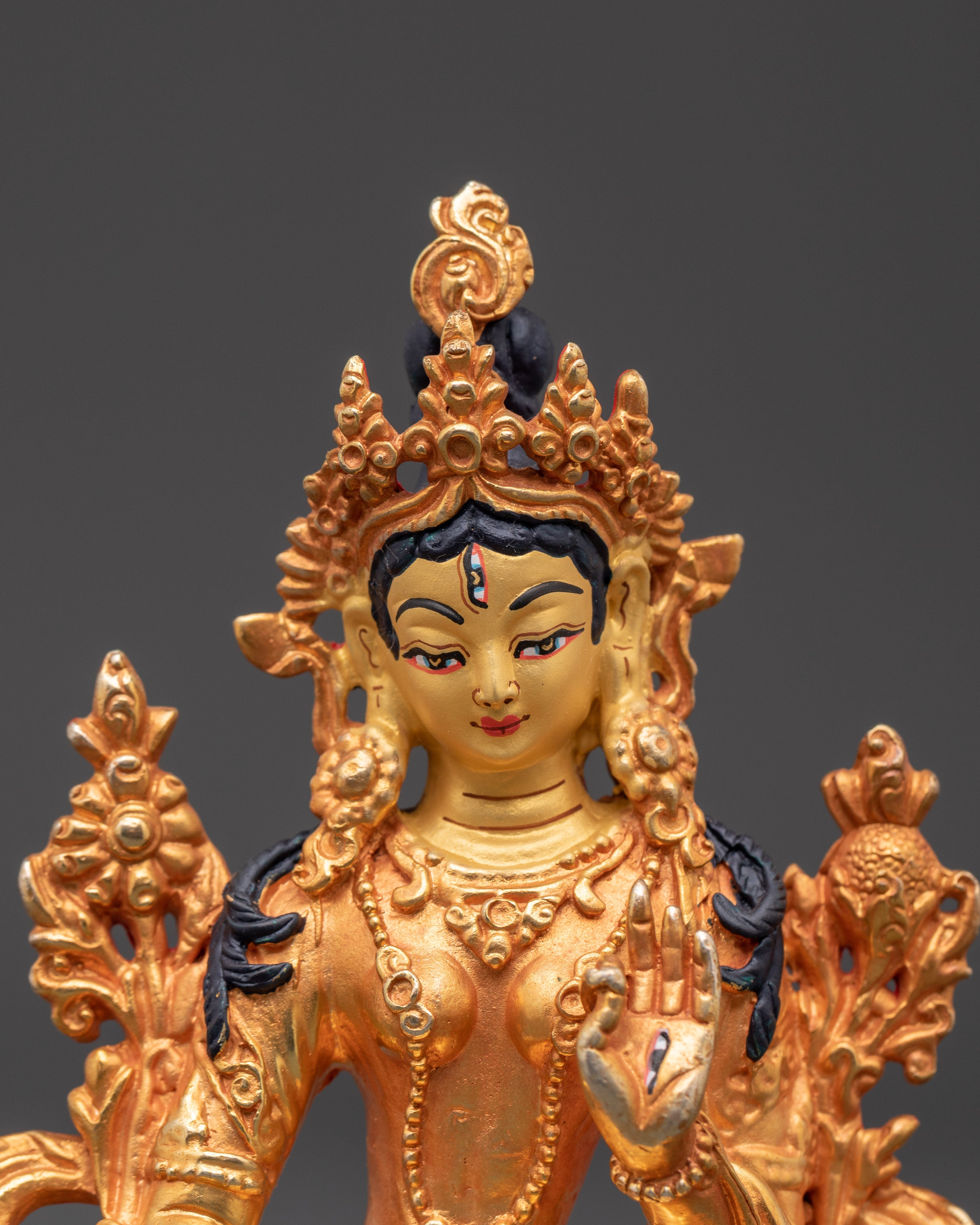 Seven Eyed White Tara Statue | Tibetan Buddhist Healing & Protection Art