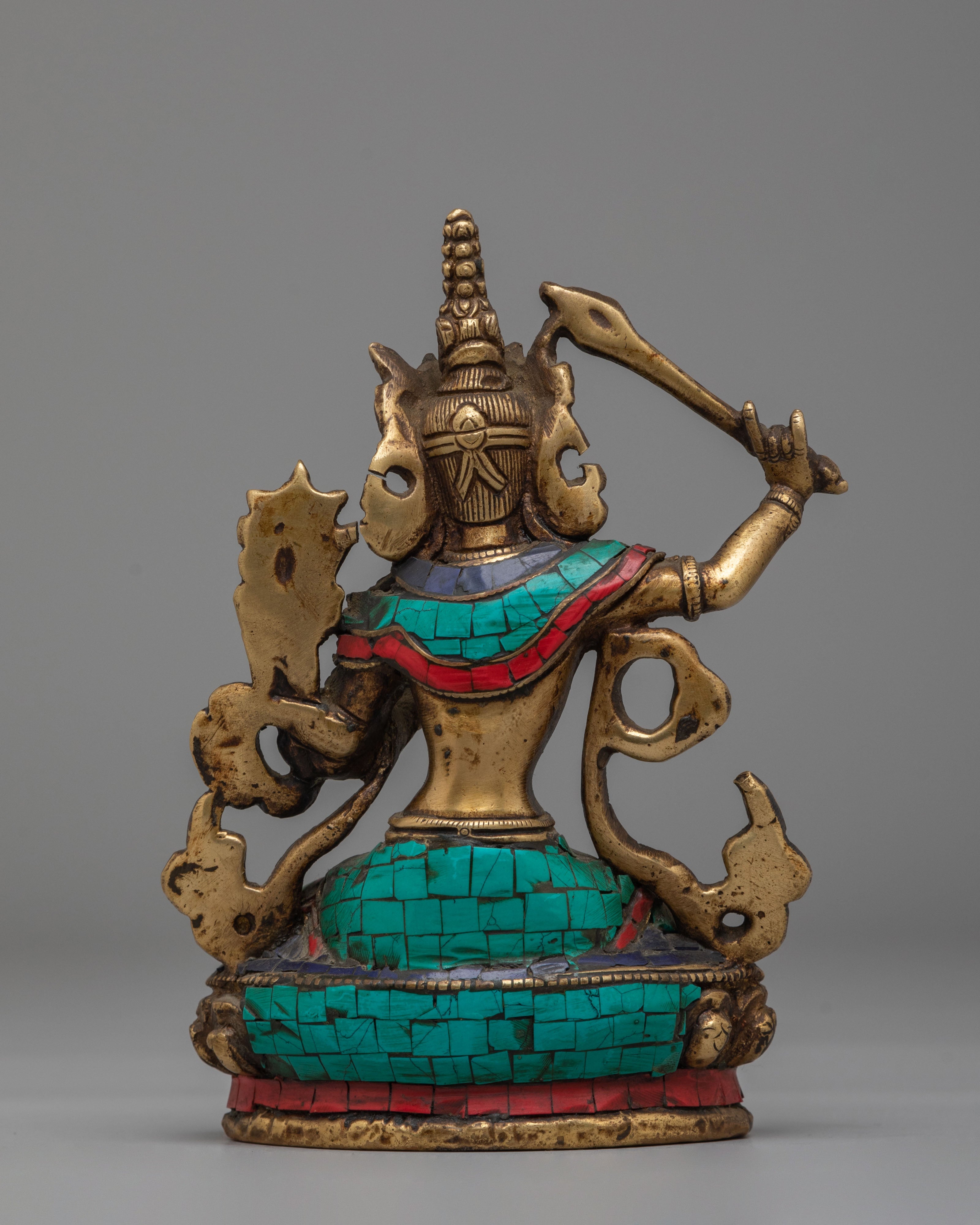 Buddhist Manjushri Handmade Statue | Spiritual Tibetan Decor