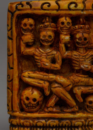 Chitipati Bone Carving | 5.3cm Handmade Tibetan Art