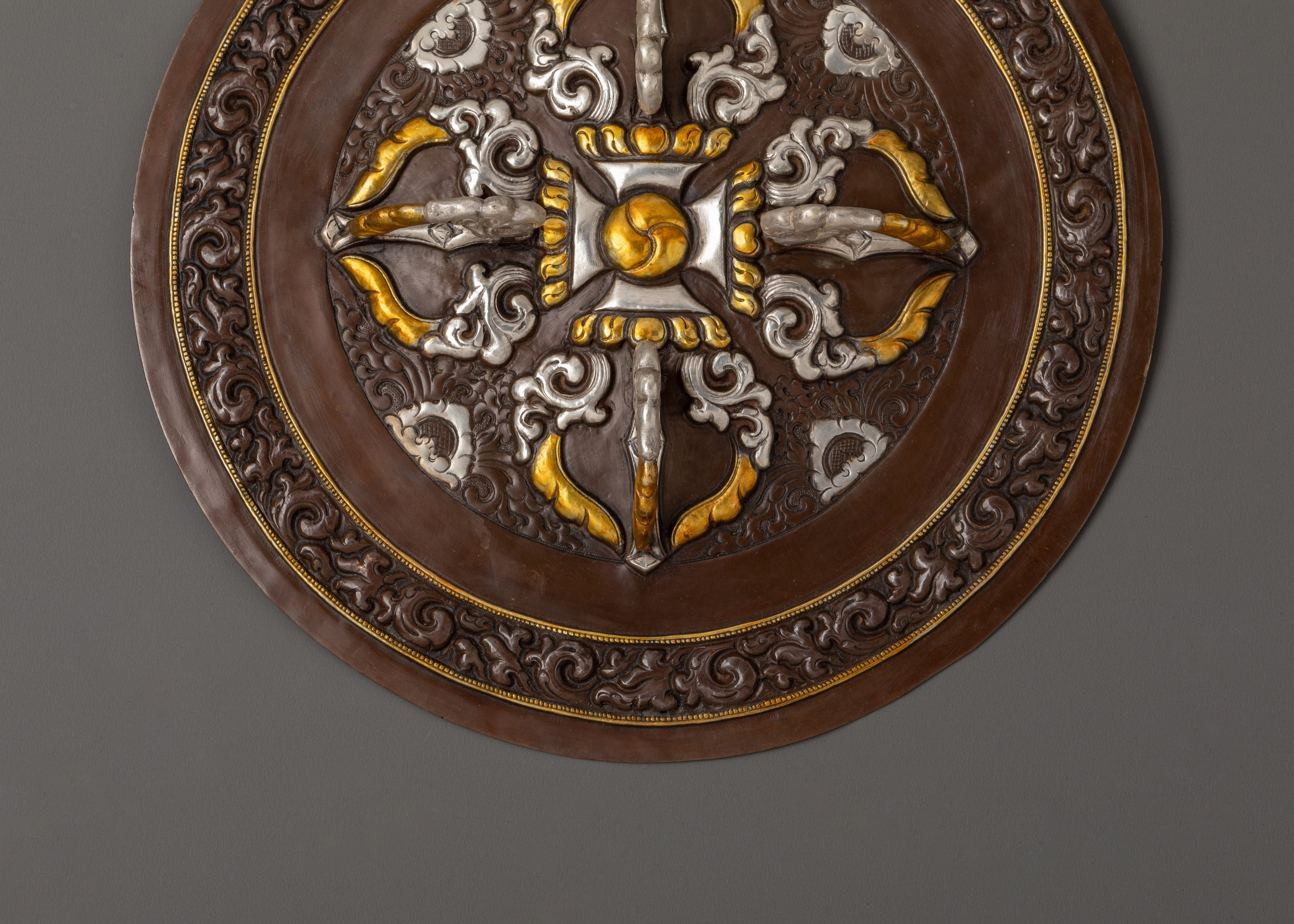 Tibetan Copper Wall Art | Handcrafted 28cm Mandala