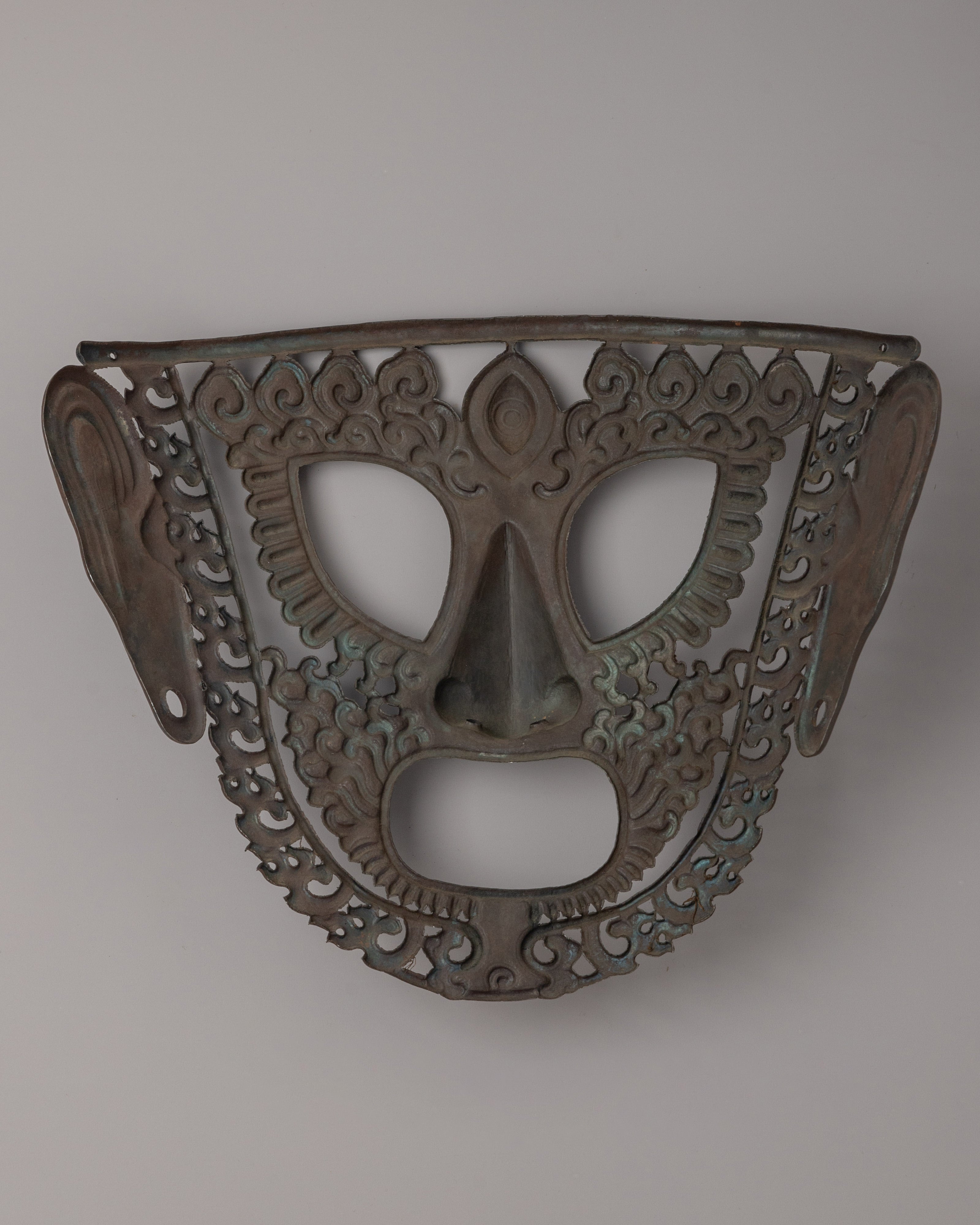 Handcrafted Buddhist Iron Mask | Sacred Ritual Artifact