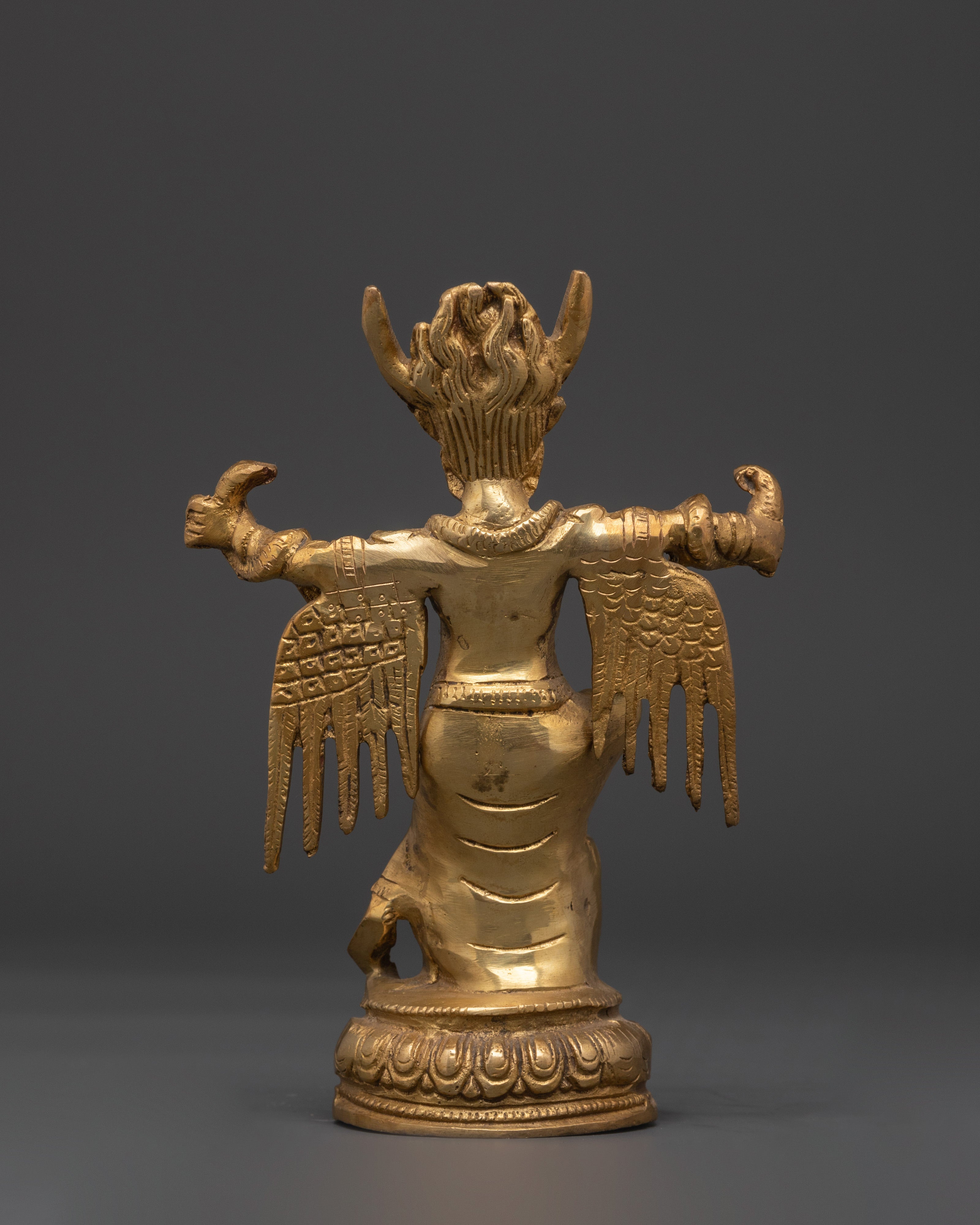 Handcrafted Tibetan Garuda Protector | Brass Buddhist Statue