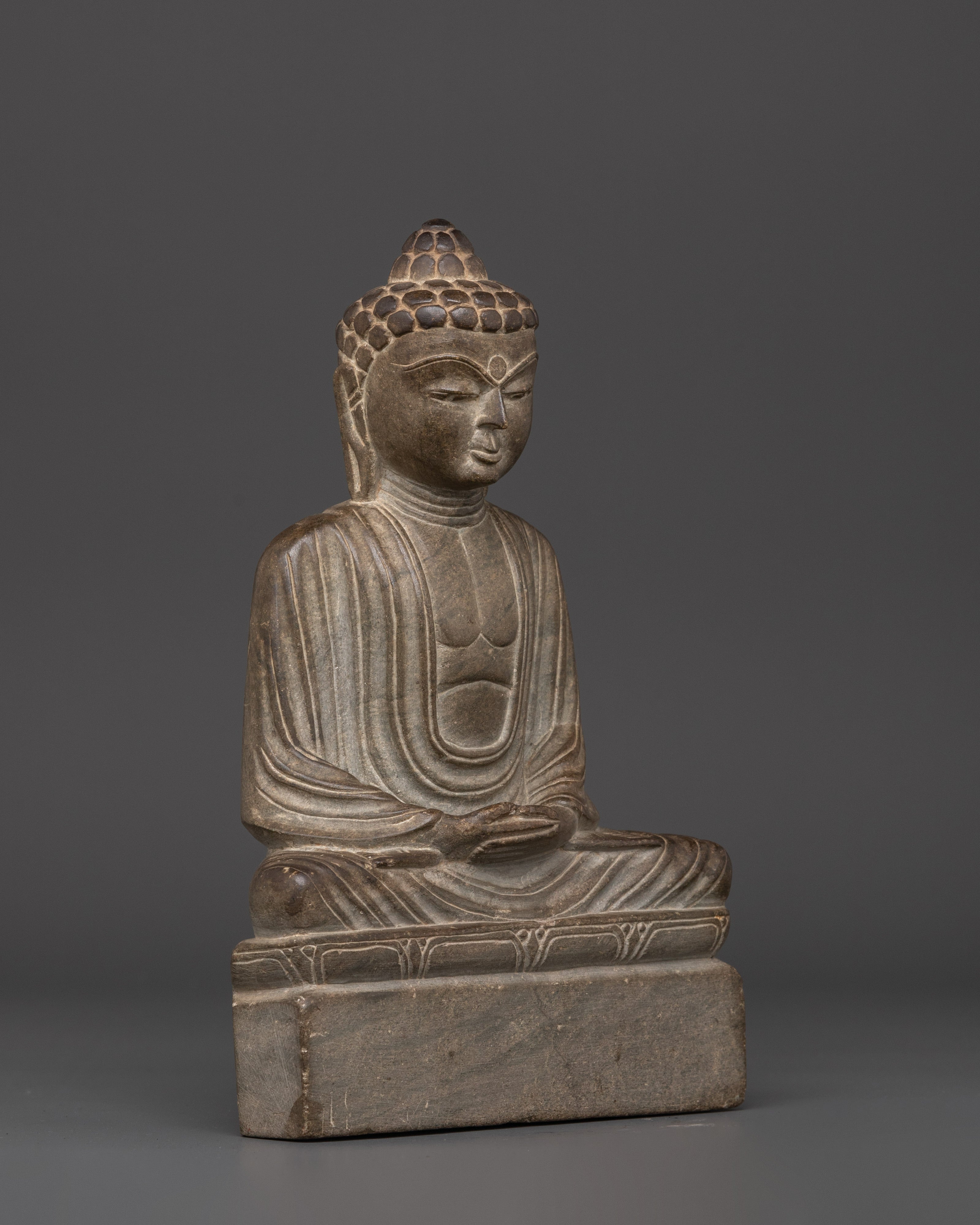 Sacred Amitabha Buddha Sculpture | Handcrafted Stone Buddha Statue for Meditation