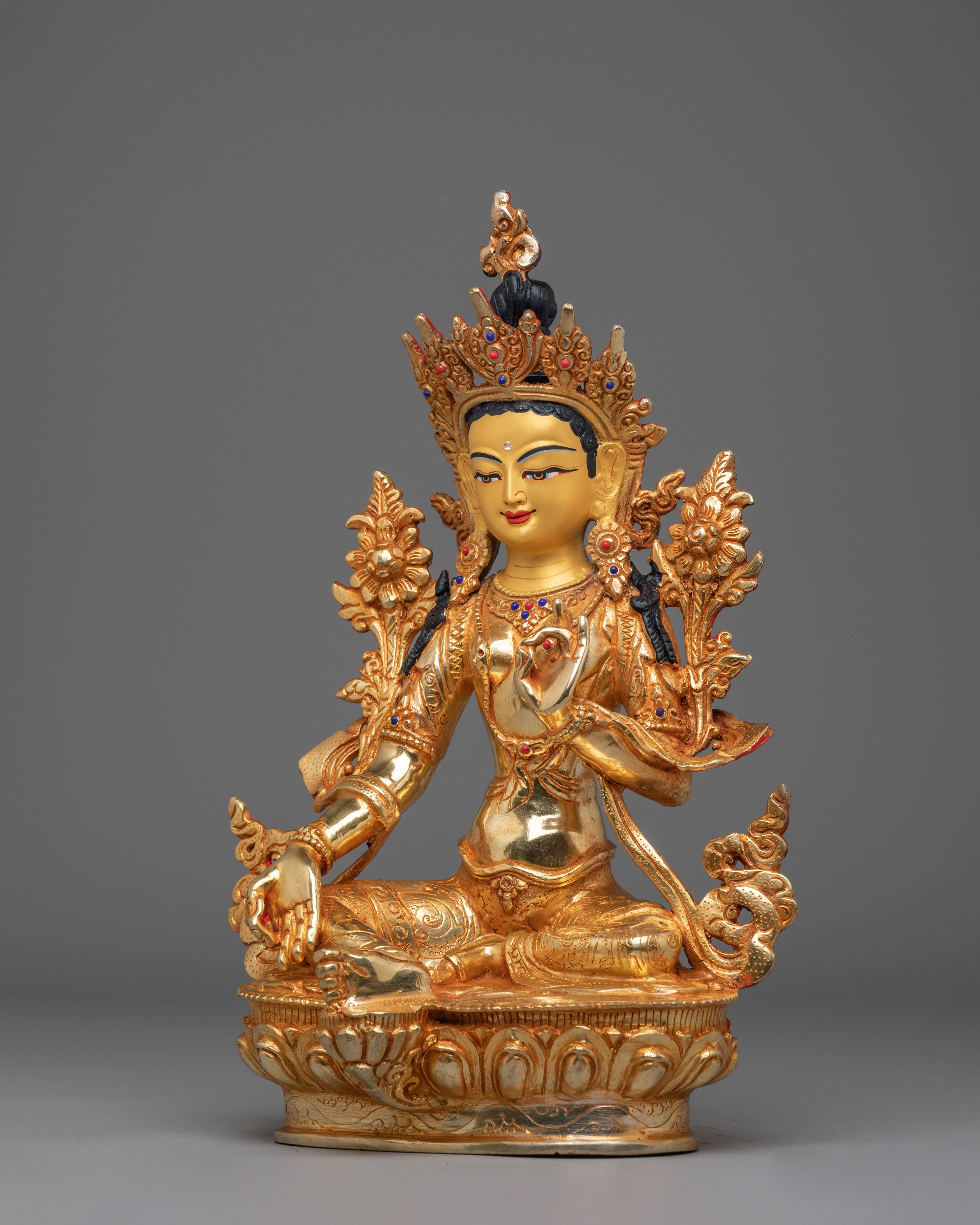 Vajrayana Green Tara Deity Statue | Buddhist Compassion Goddess