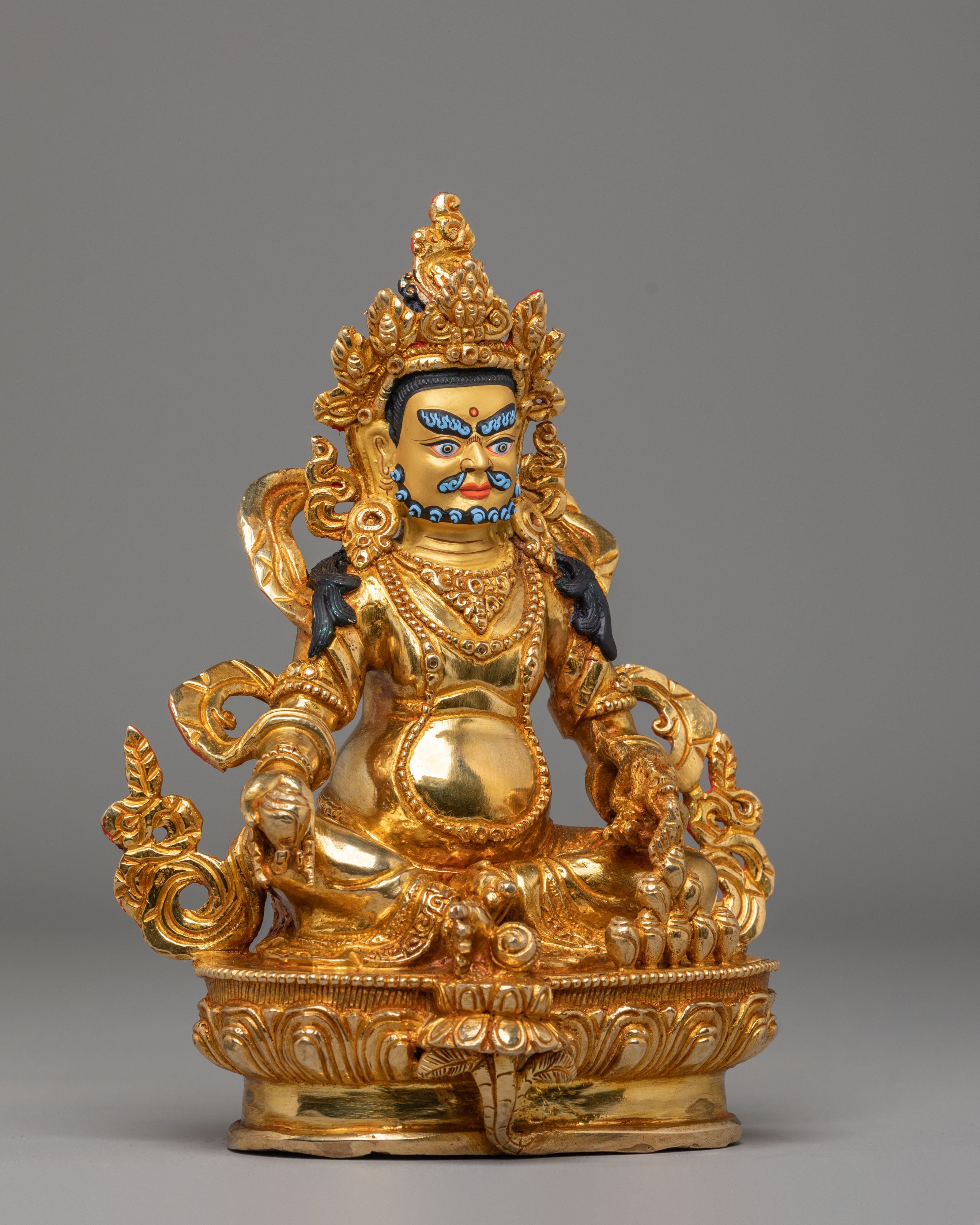 Handcrafted Copper Artwork of Dzambhala | Embodiment of Wealth