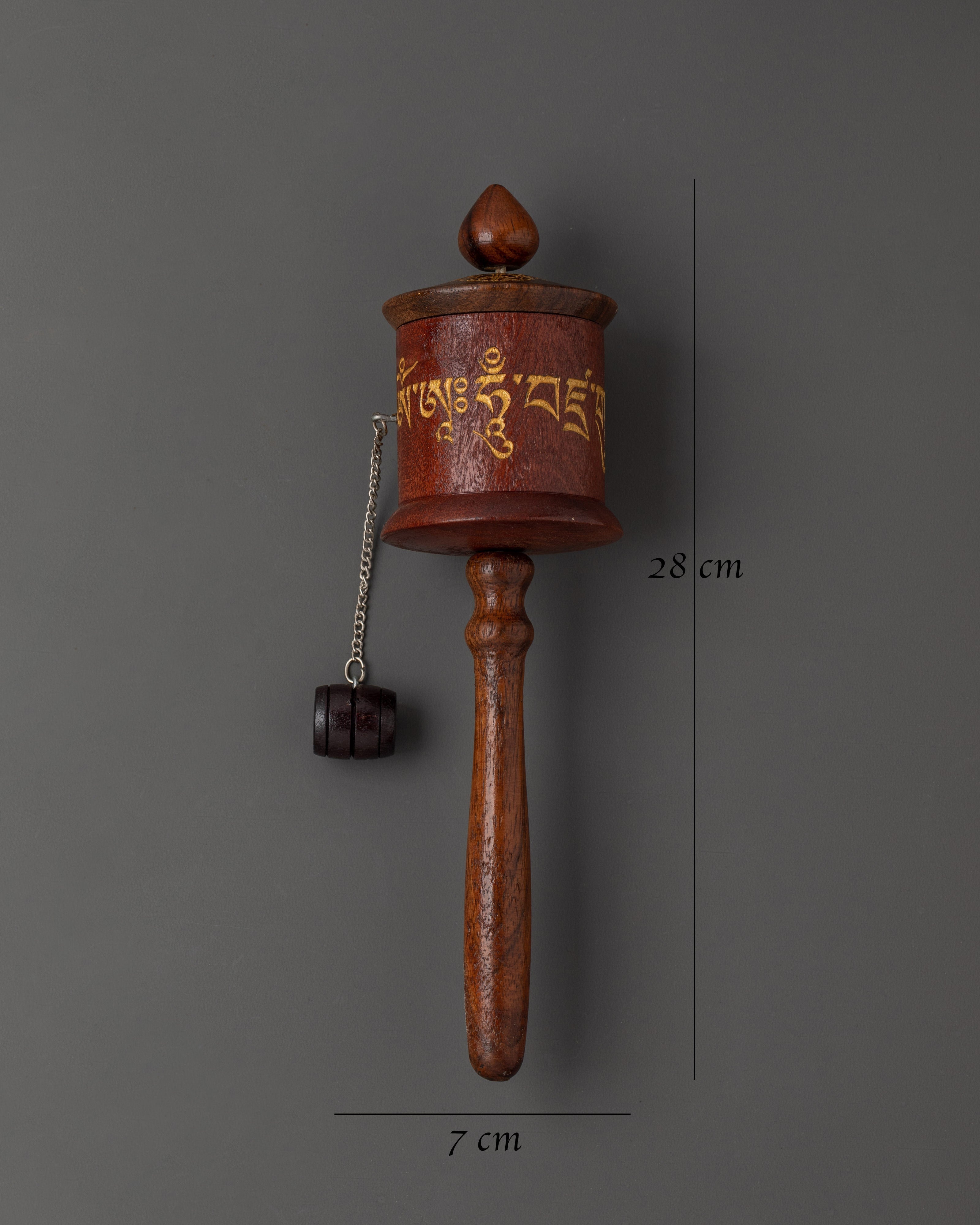 Handcrafted Wooden Prayer Wheel | Tibetan Mantra Spinner
