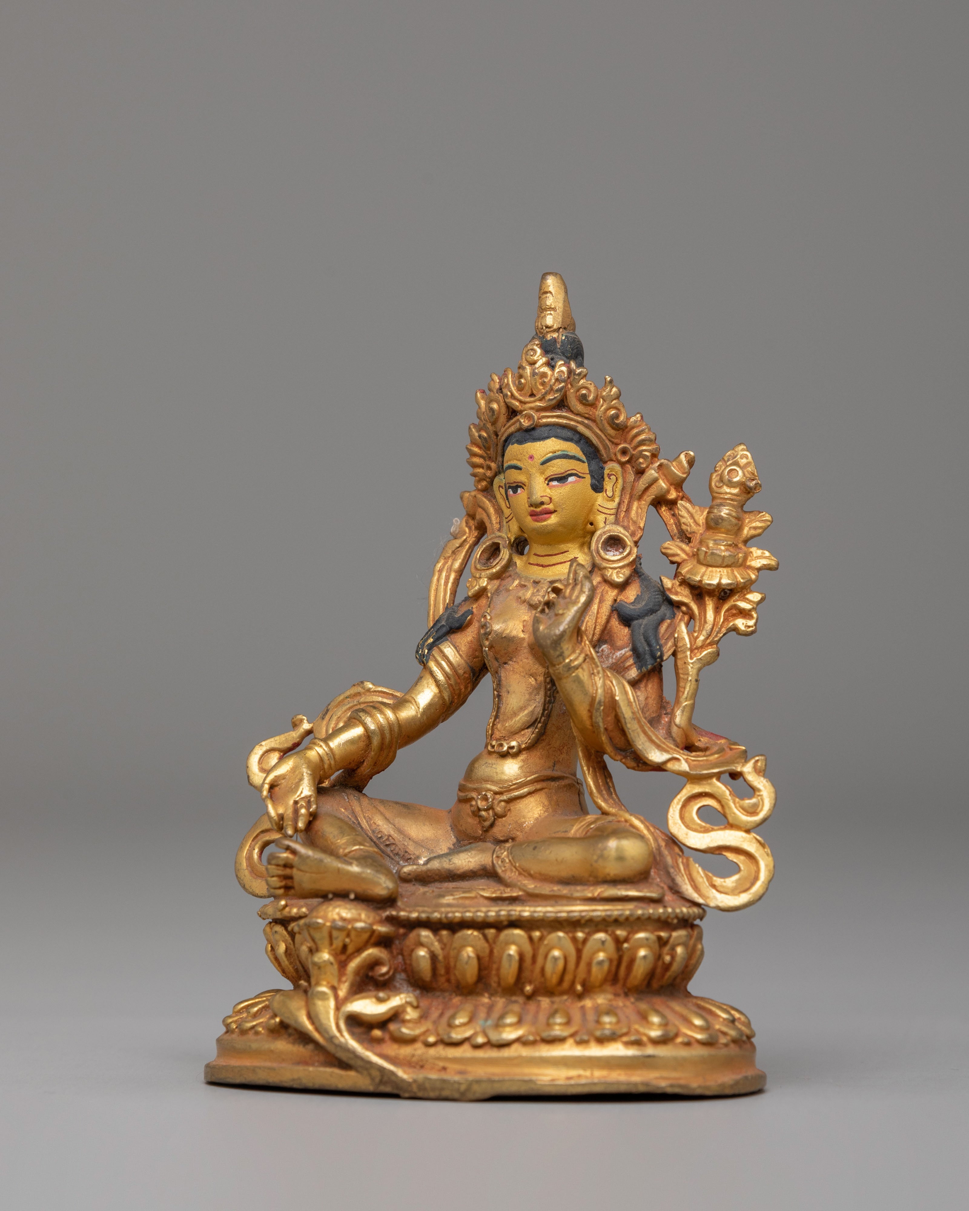 Scared Green Tara Deity Statue | Buddhist Bodhisattva of Swift Compassion