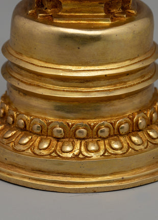 Gold-Plated Tibetan Stupa | Sacred Buddhist Artwork