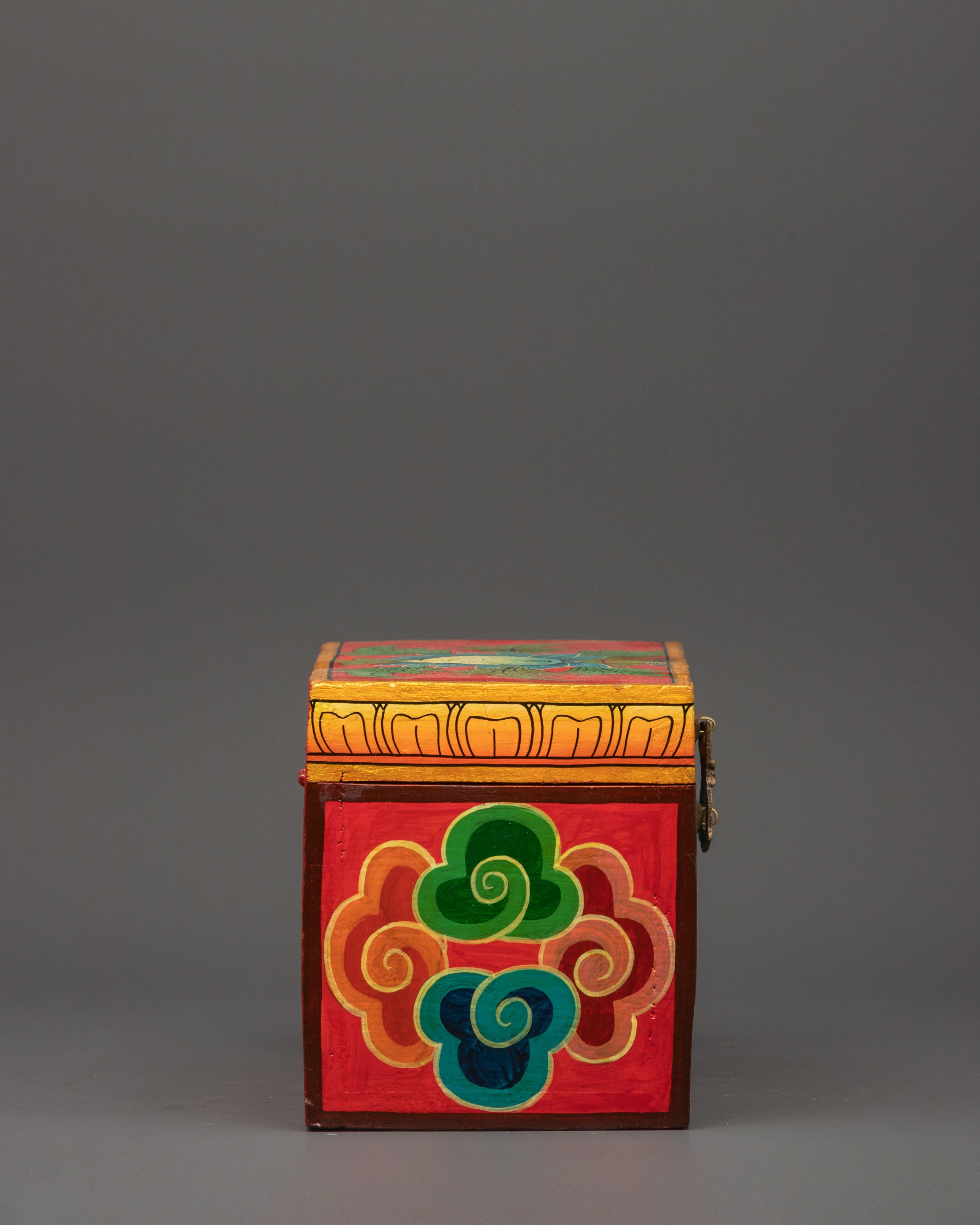 Tibetan Altar Wooden Box | Shakyamuni Buddha and Medicine Buddha