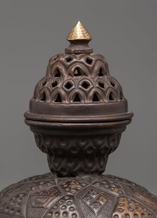 Tortoise Incense Burner with Antique Finishing | Handcrafted Tibetan Incense Burner