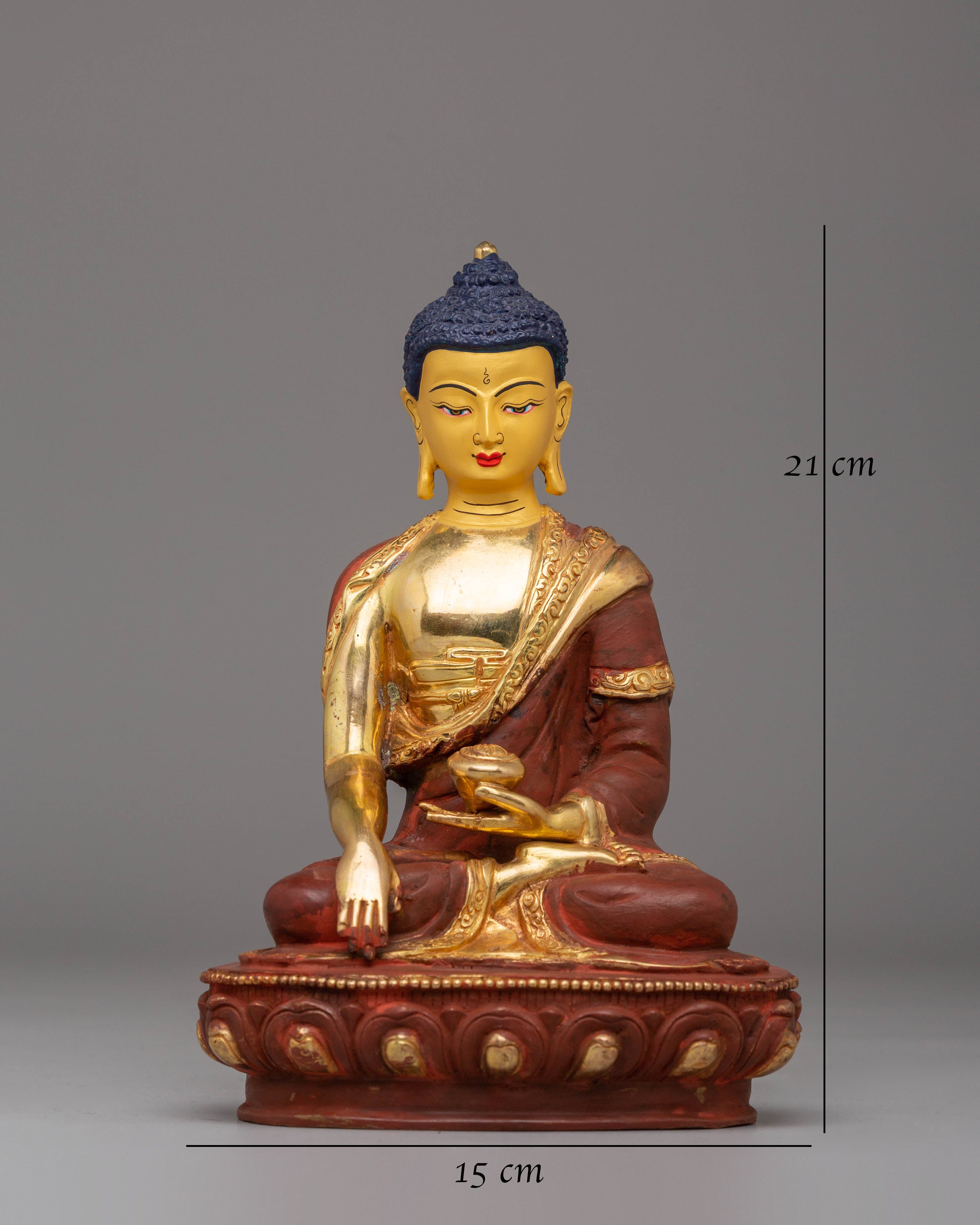 Handcrafted Shakyamuni Buddha Copper Sculpture | Sacred Tibetan Icon