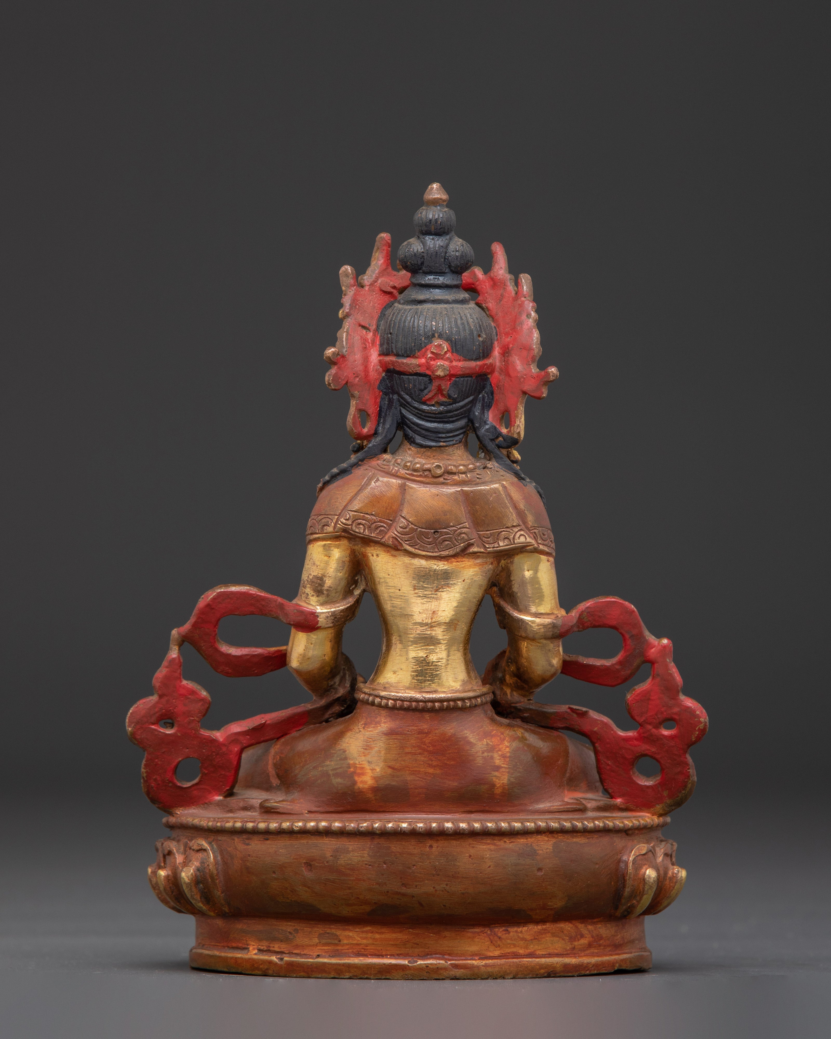 Gold Plated Buddha Amitayus Sculpture | Symbol of Vitality and Longevity