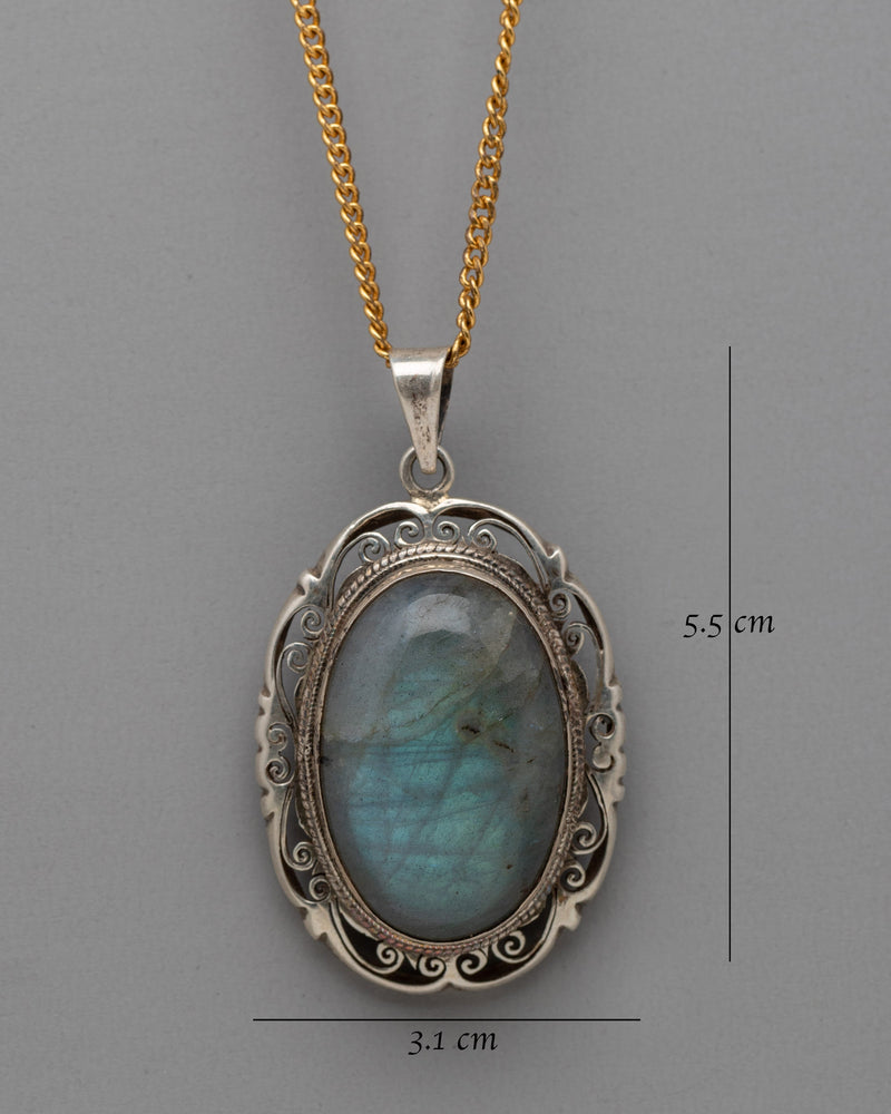 Labradorite Stone Locket  | Handcrafted Gemstone Jewelry for Any Occasion