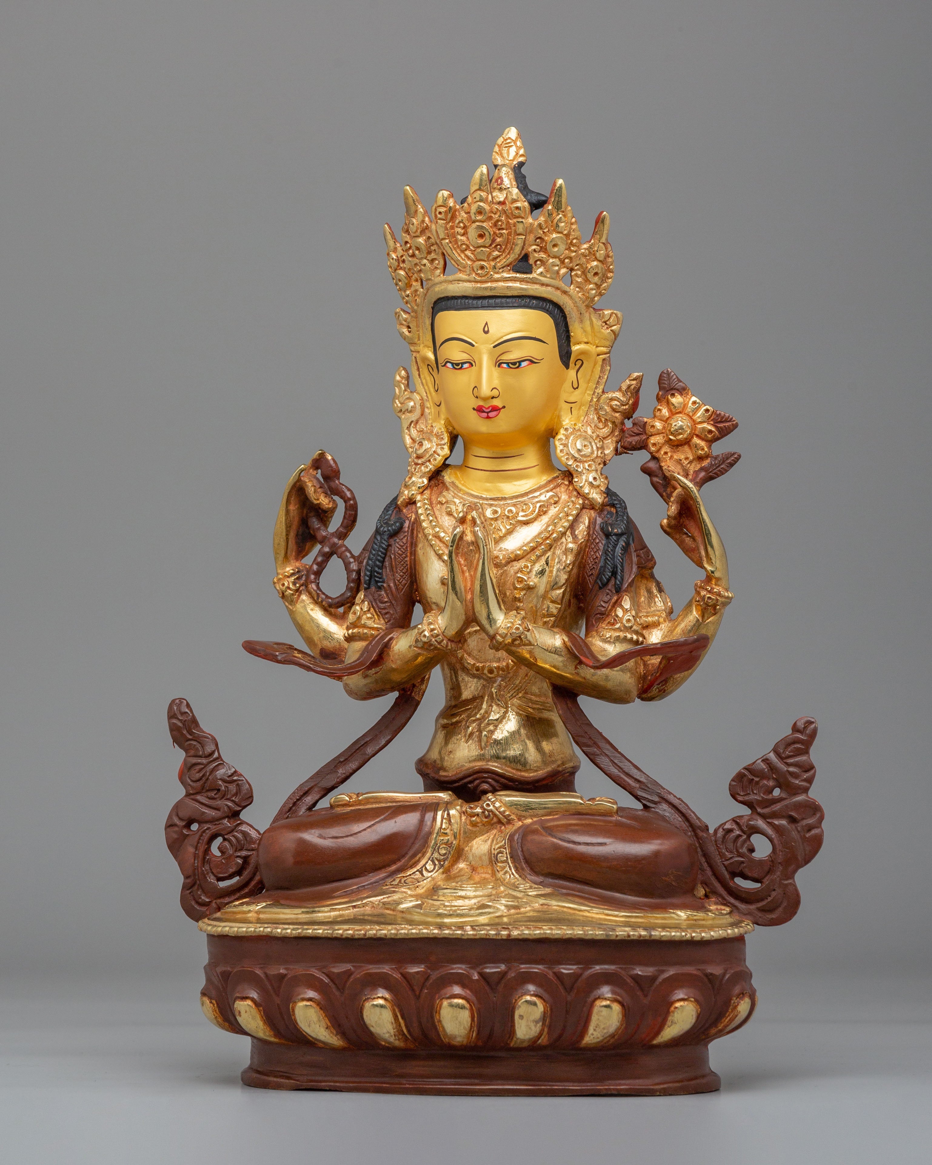 Sacred Tibetan Chenrezig Altar Figurine | Compassionate Bodhisattva Statue