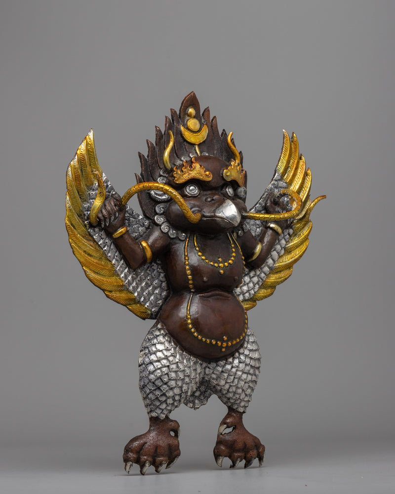 Tibetan Garuda Wall Decor | Intricate Metal Art Symbolizing Power and Freedom