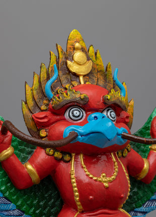 Garuda Protector Statue | Hand-Carved Decorative Sculpture for Altar Use