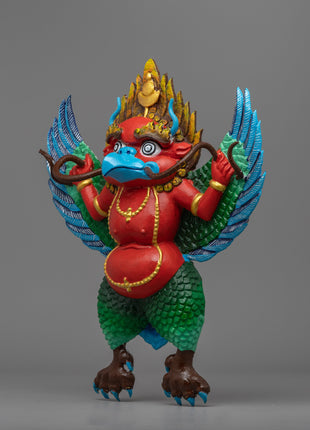 Garuda Protector Statue | Hand-Carved Decorative Sculpture for Altar Use