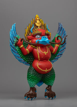 Garuda Protector Statue | Hand-Carved Decorative Sculpture for Altar Use
