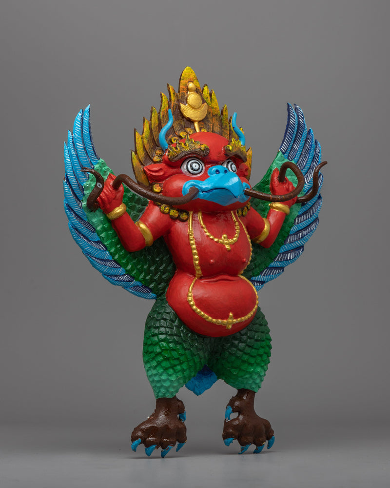 Garuda Protector Statue | Hand-Carved Decorative Sculpture for Altar Use