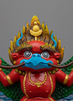 Garuda Protector Statue | Hand-Carved Decorative Sculpture for Altar Use