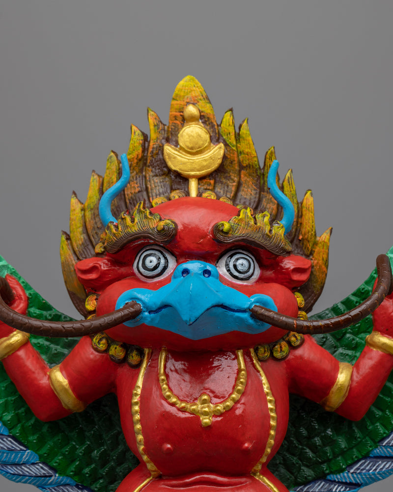 Garuda Protector Statue | Hand-Carved Decorative Sculpture for Altar Use