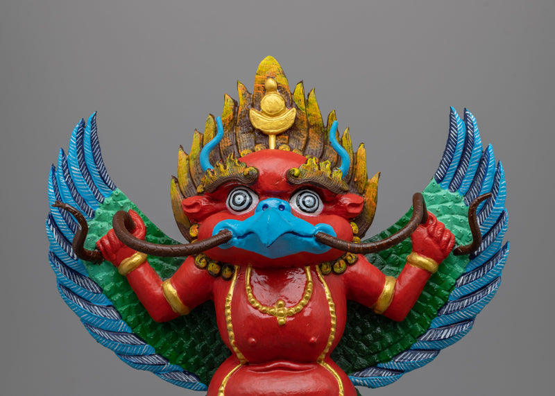 Garuda Protector Statue | Hand-Carved Decorative Sculpture for Altar Use