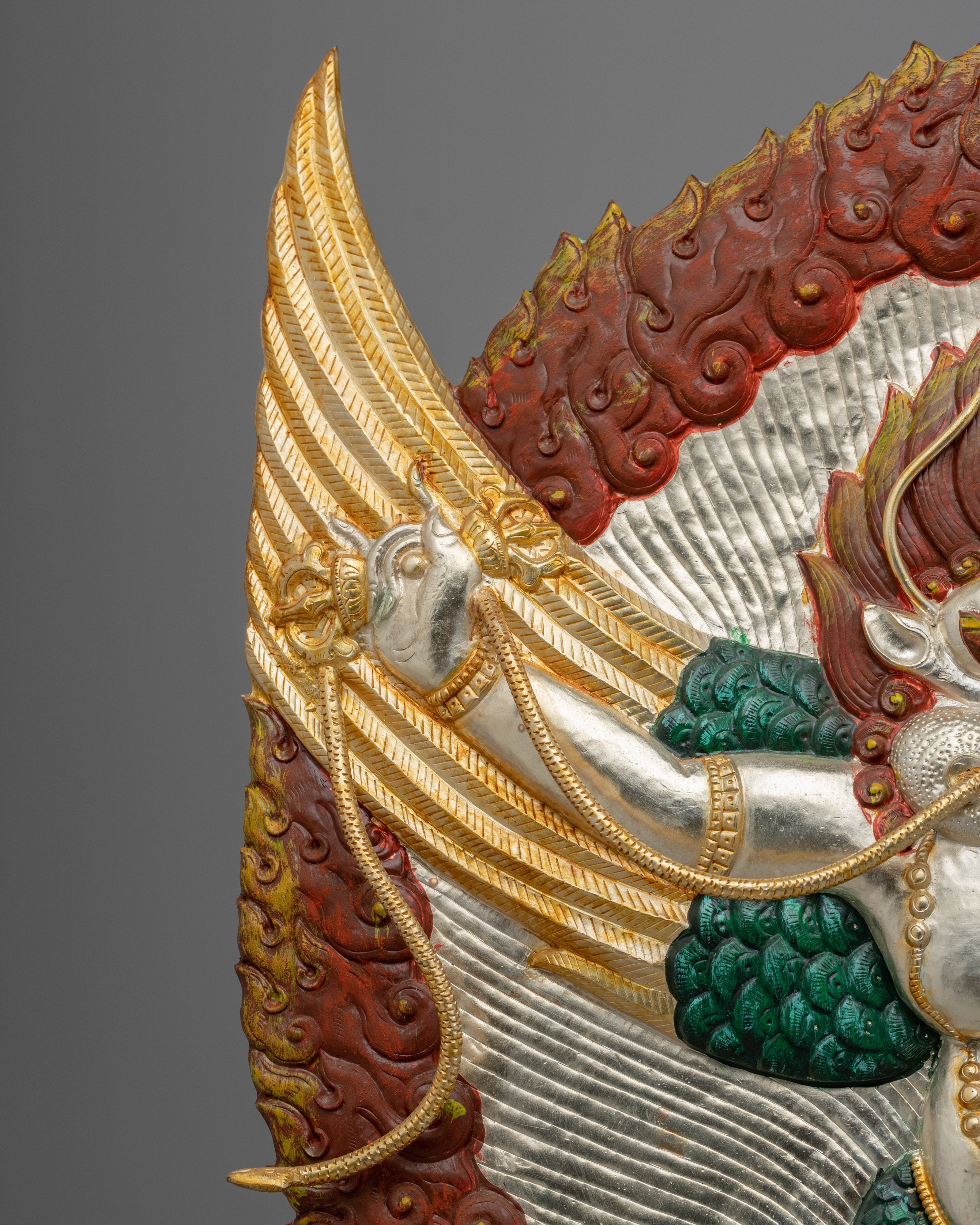 Handmade Garuda Deity Statue | Guardian Sculpture for Meditation and Altar Decor