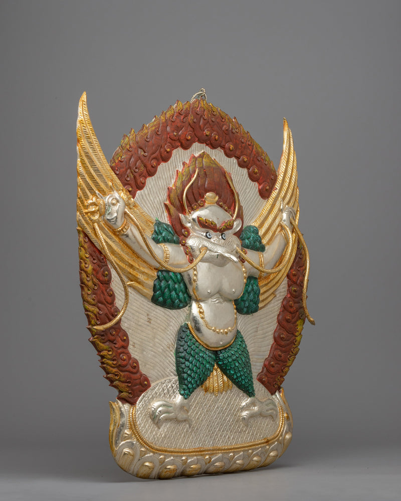 Handmade Garuda Deity Statue | Guardian Sculpture for Meditation and Altar Decor