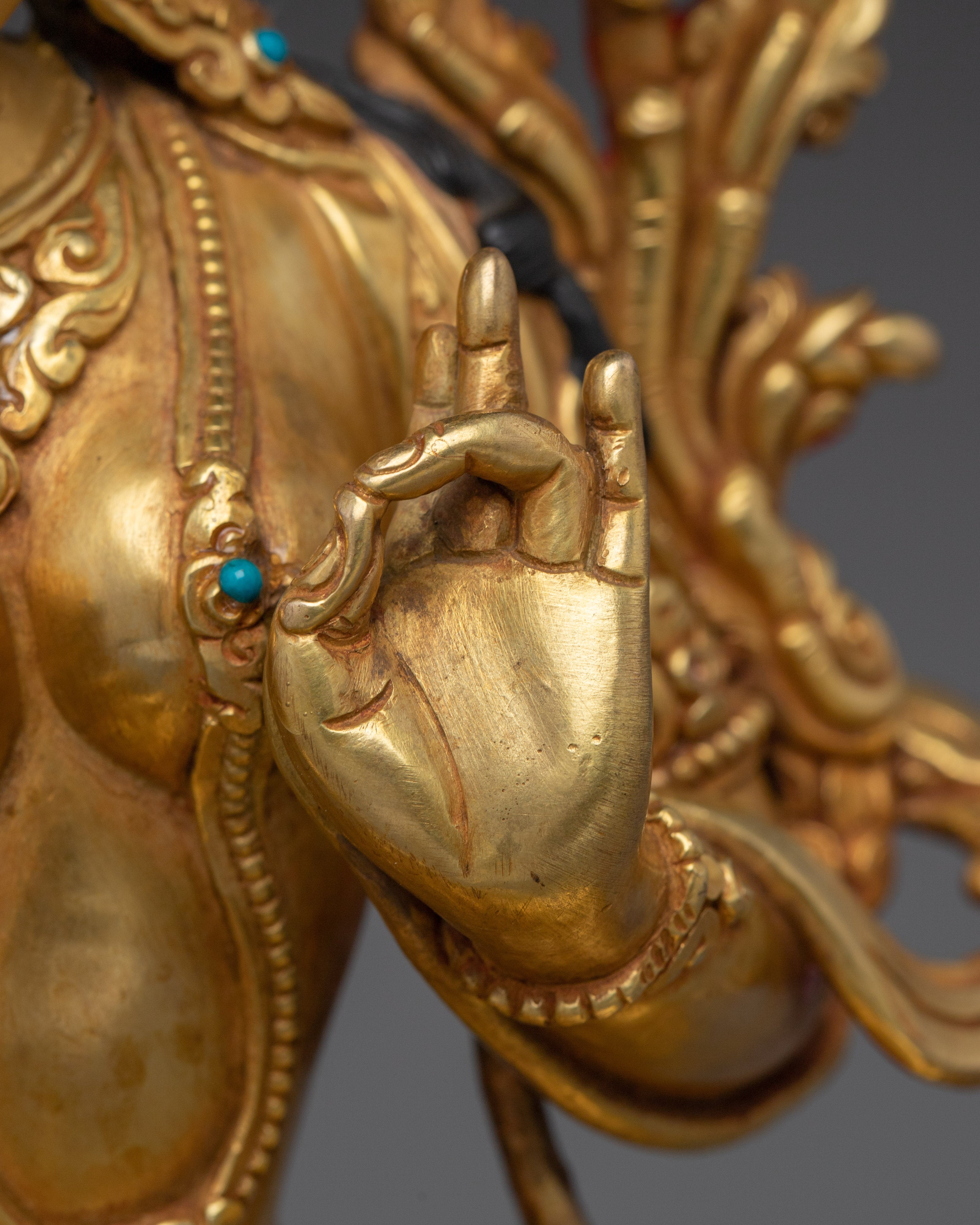 Buddhist Compassionate Goddess Shyama Tara Handmade Statue