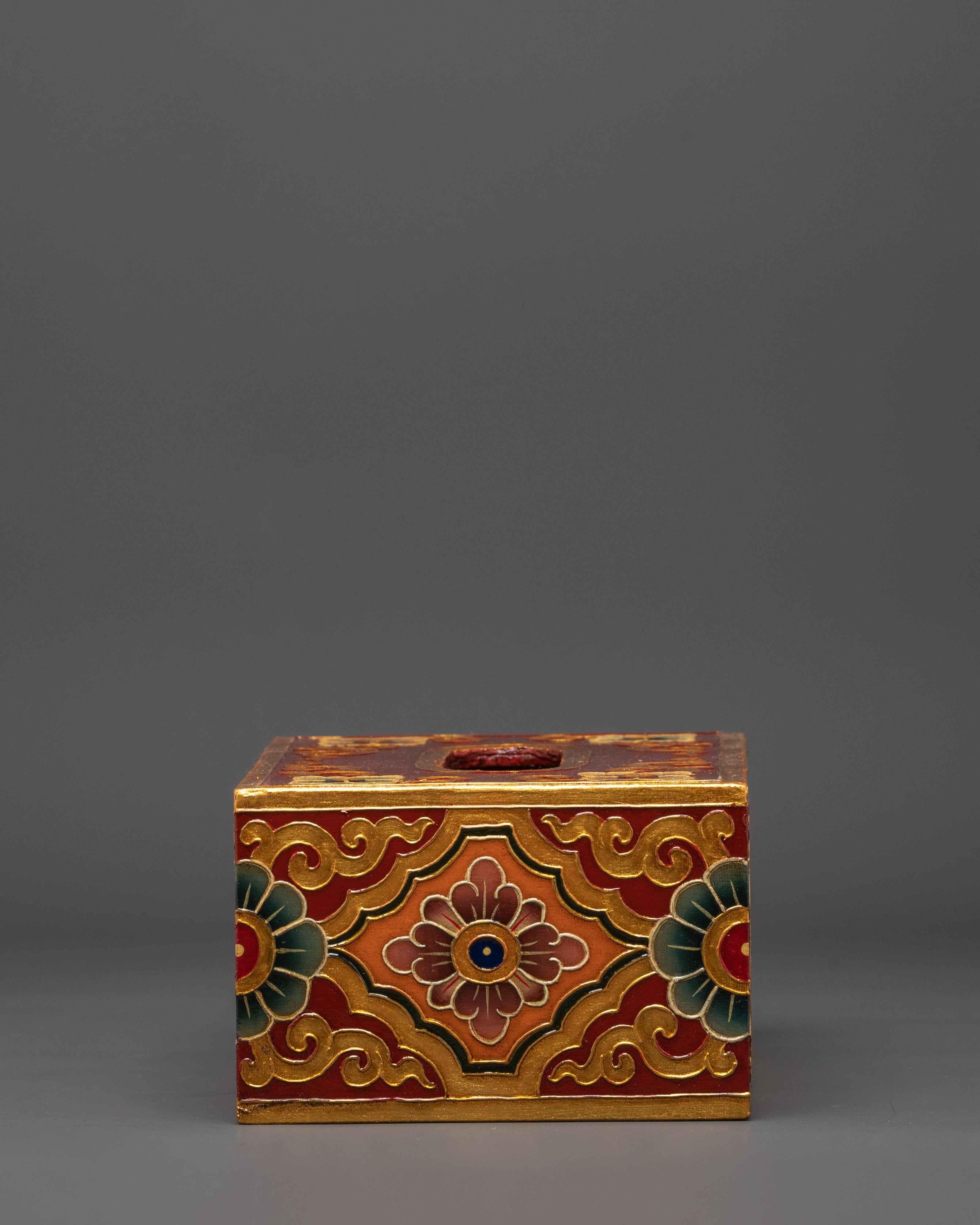 Tibetan Home Decor Tissue Box | Artisan Hand-Painted Piece
