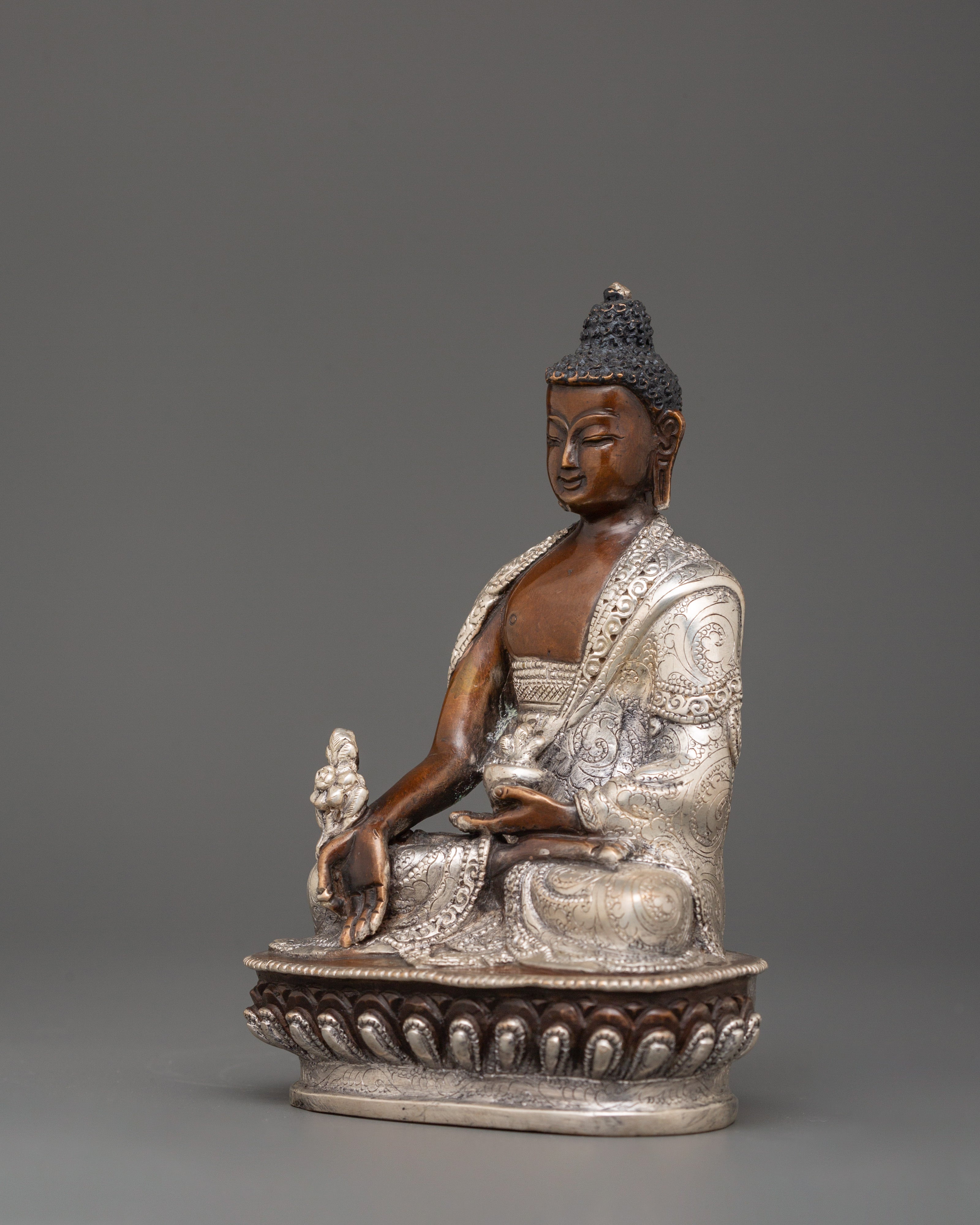 Medicine Buddha Oxidized Statue | Healing Buddha