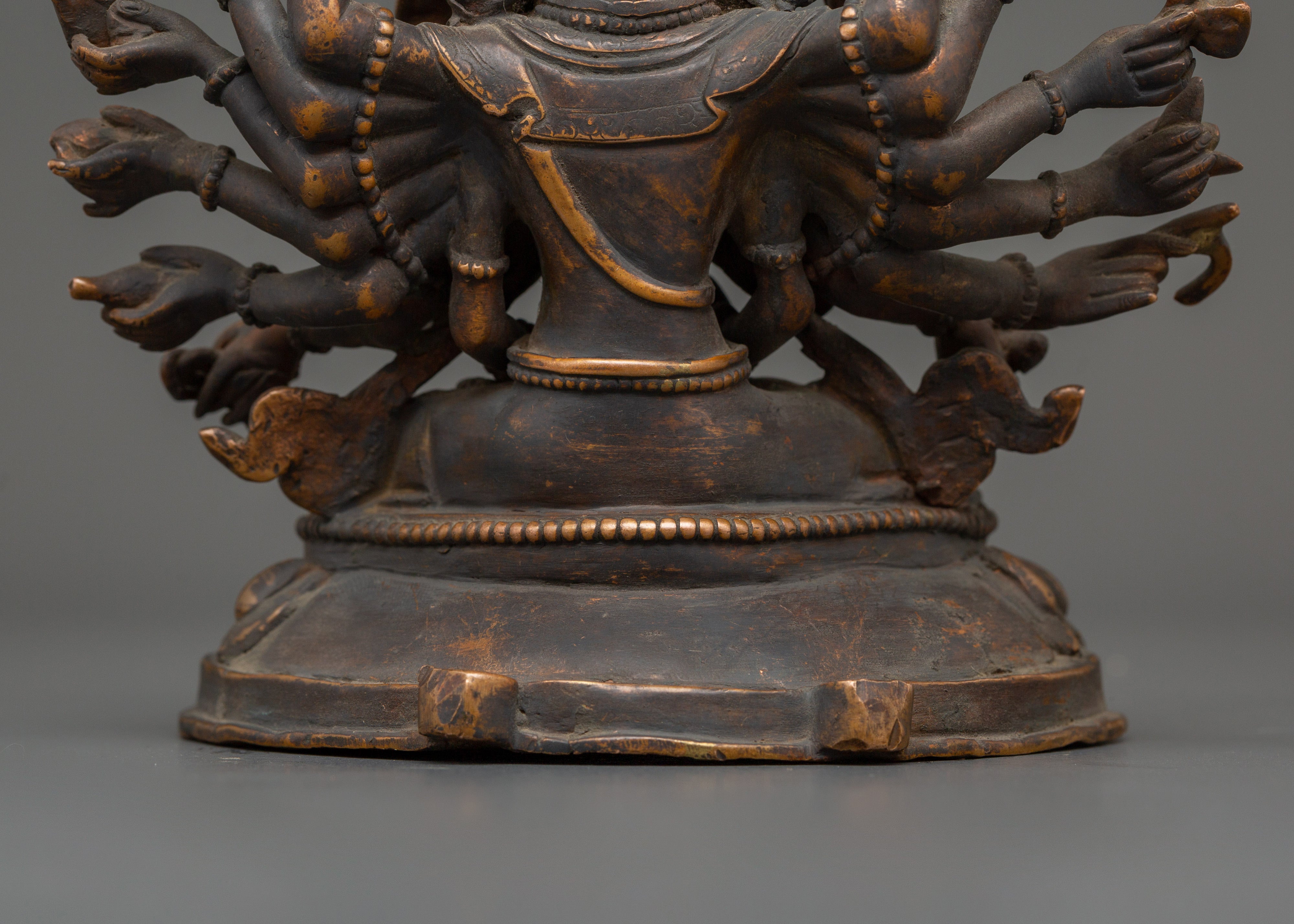 Antique Copper Chundi Statue | Buddhist Deity of Compassion & Prosperity