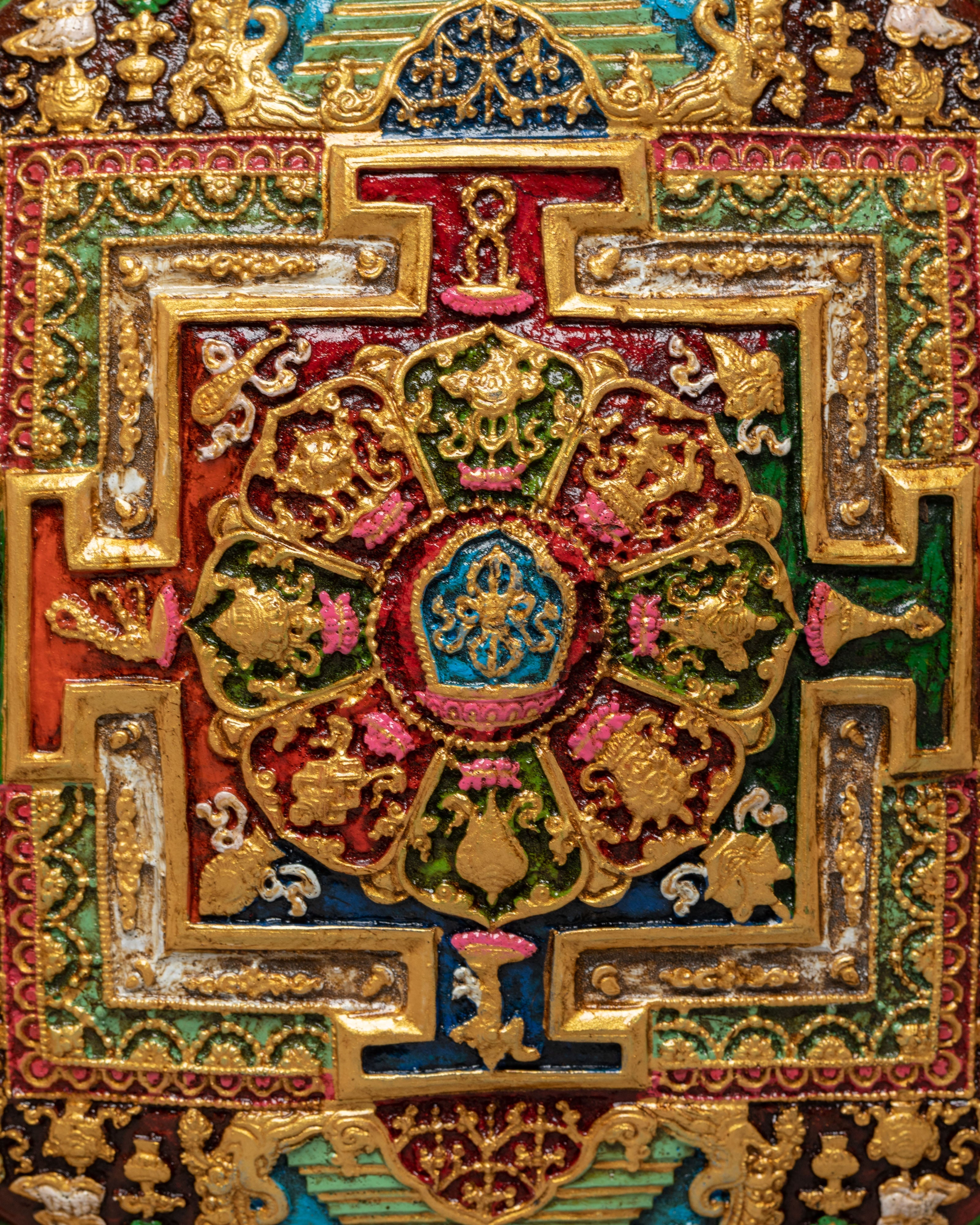 Handmade Eight Auspicious Mandala Wall Hanging | Wheel of Time