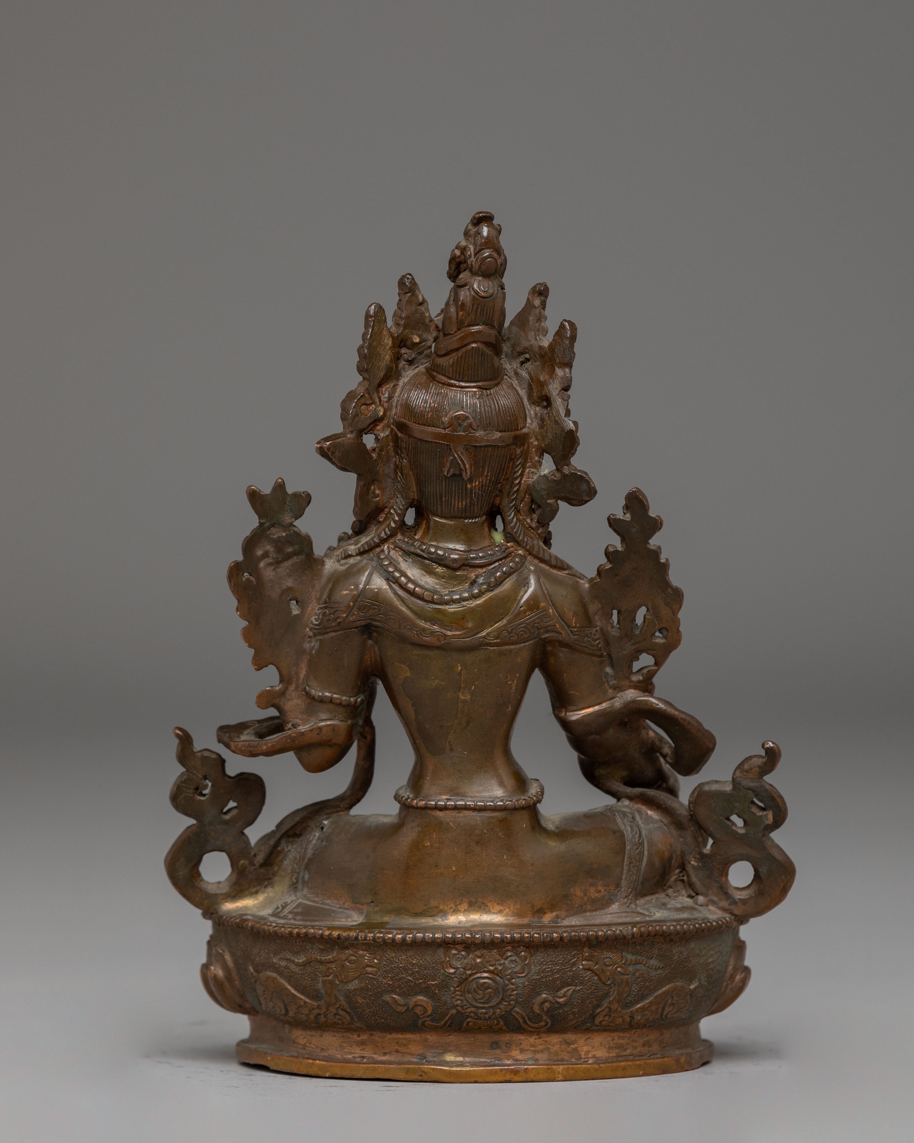 Oxidized Copper Statue of Green | Mother of All Buddhas