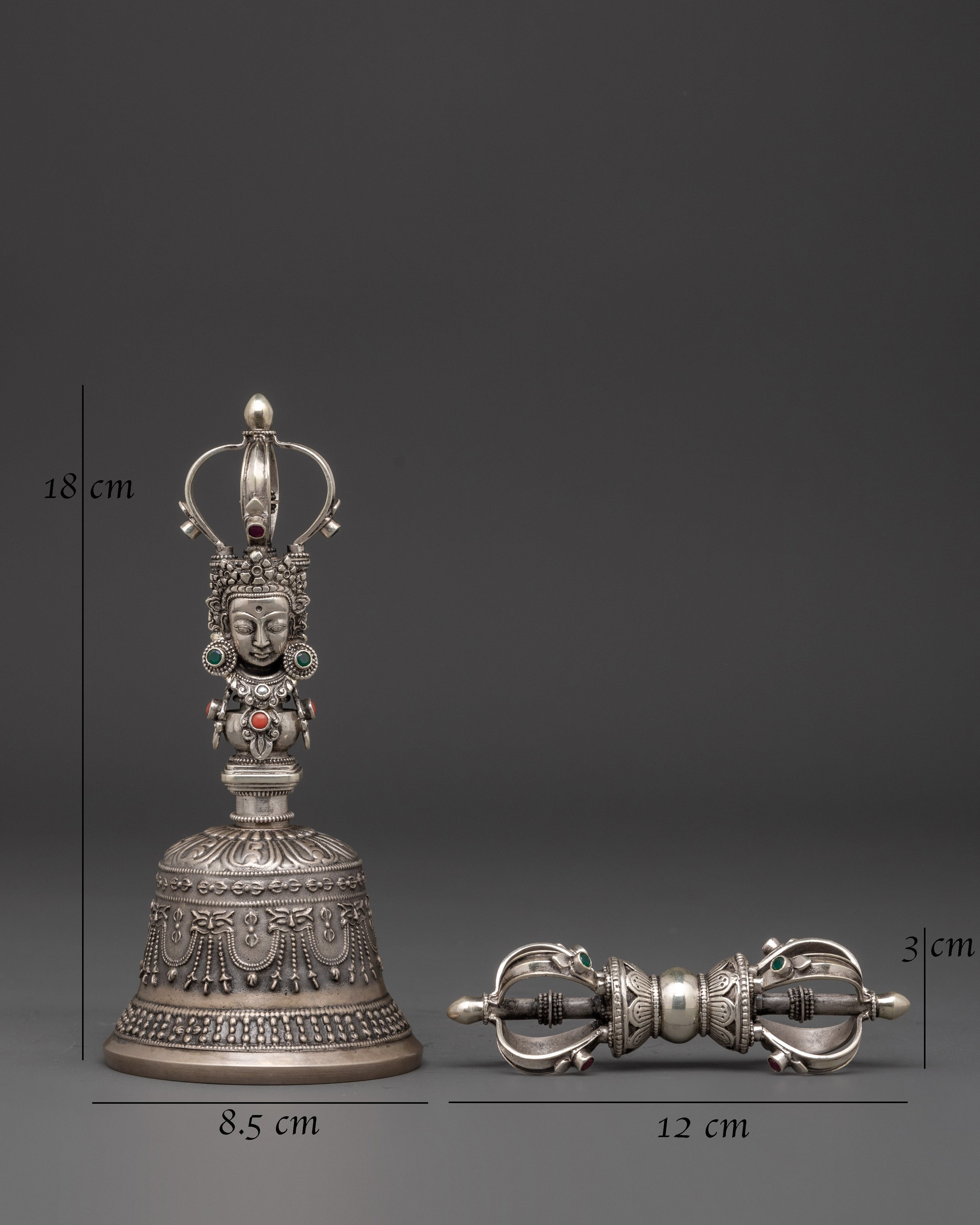Silver Vajra Bell for Altar | Altar and Meditation