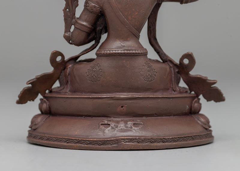 Oxidized Manjushri Meditation Statue | Bodhisattva of Enlightenment and Insight