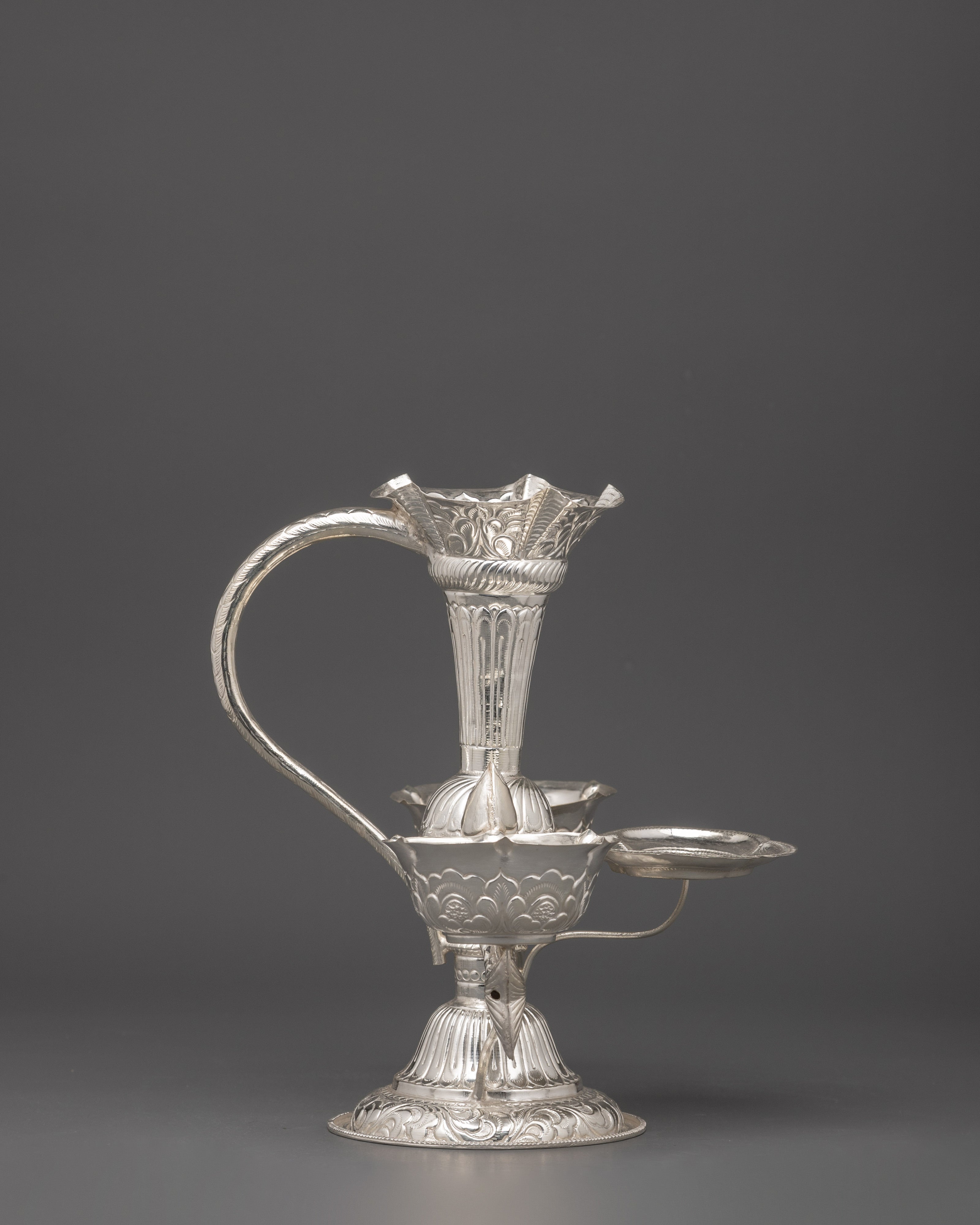 Machha Tikadani of Pure Silver | Jamara and Tika Holder for Dashain