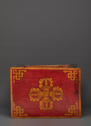 Handcrafted Tibetan Wooden Cabinet | Intricate Handcarving