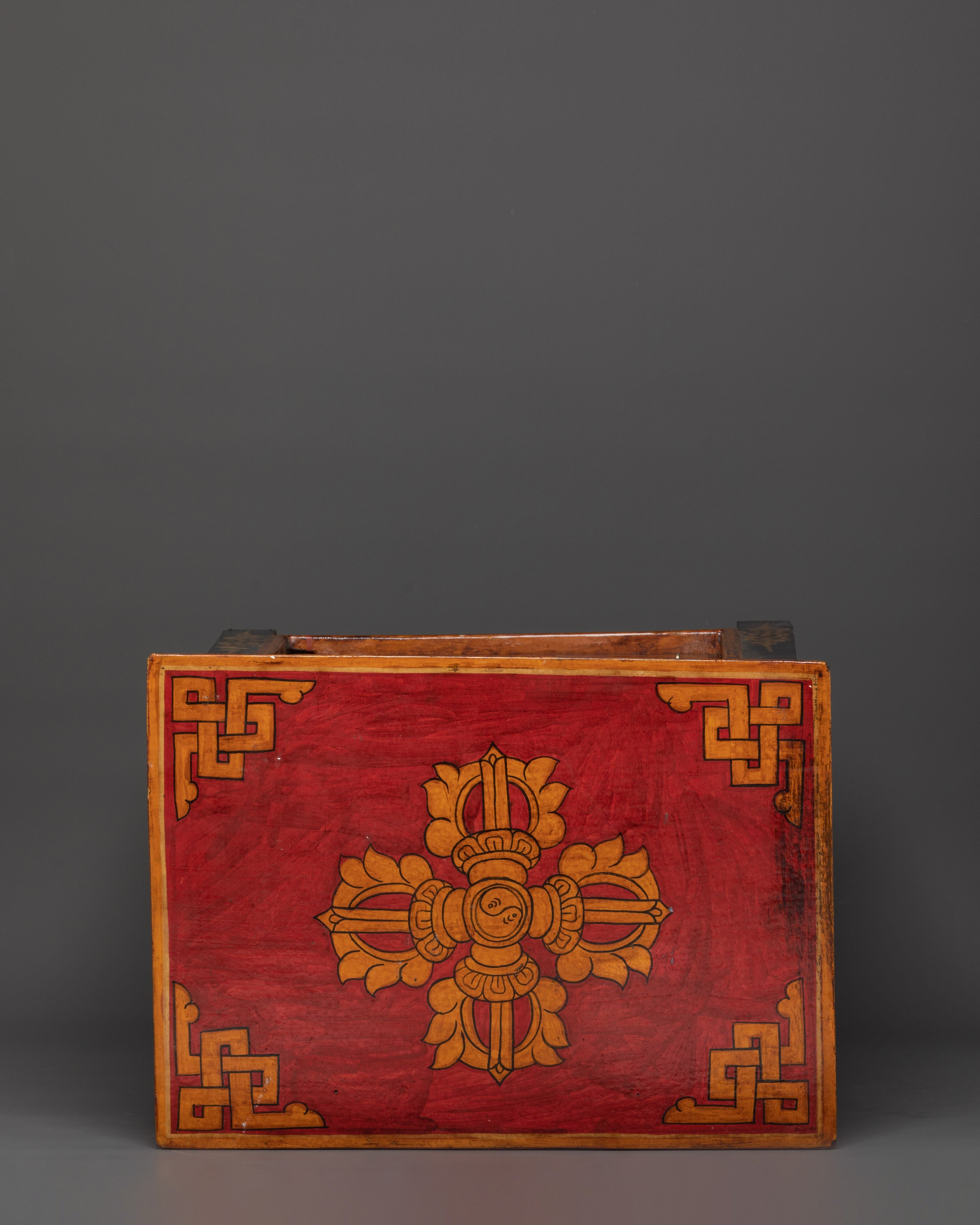 Handcrafted Tibetan Wooden Cabinet | Intricate Handcarving