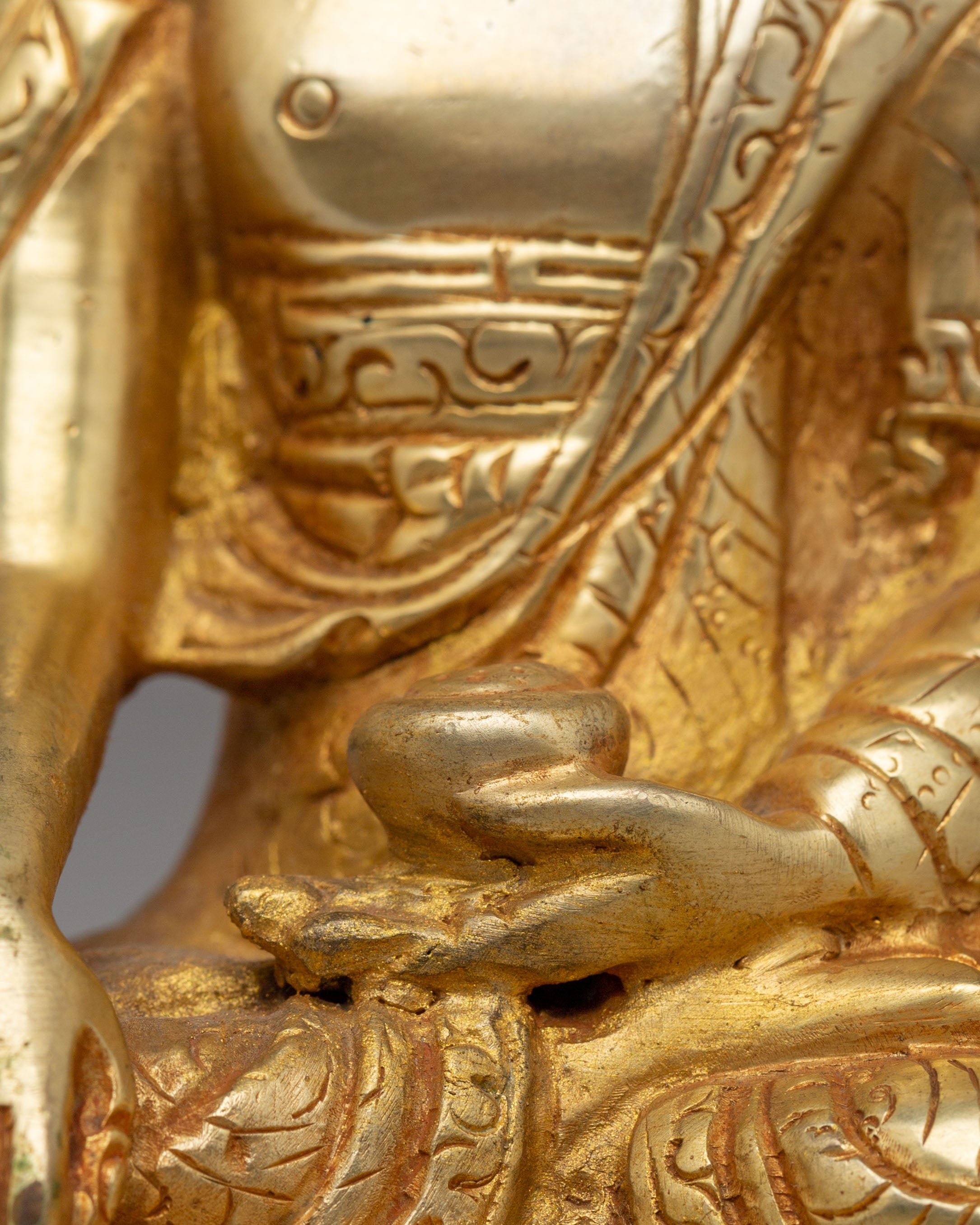 Historic Shakyamuni Buddha Altar Statue | Sacred Gold Plated Copper Buddha for Meditation